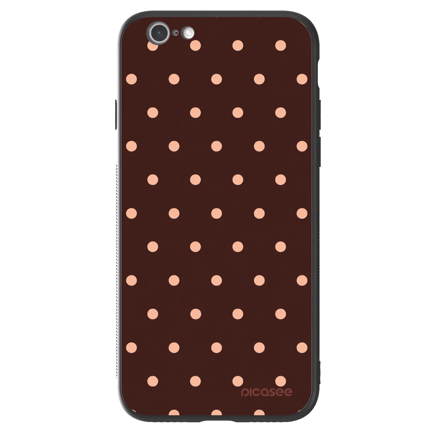 Picasee ULTIMATE CASE Apple iPhone 6/6S - készülékre - Peach Dots & Chocolate