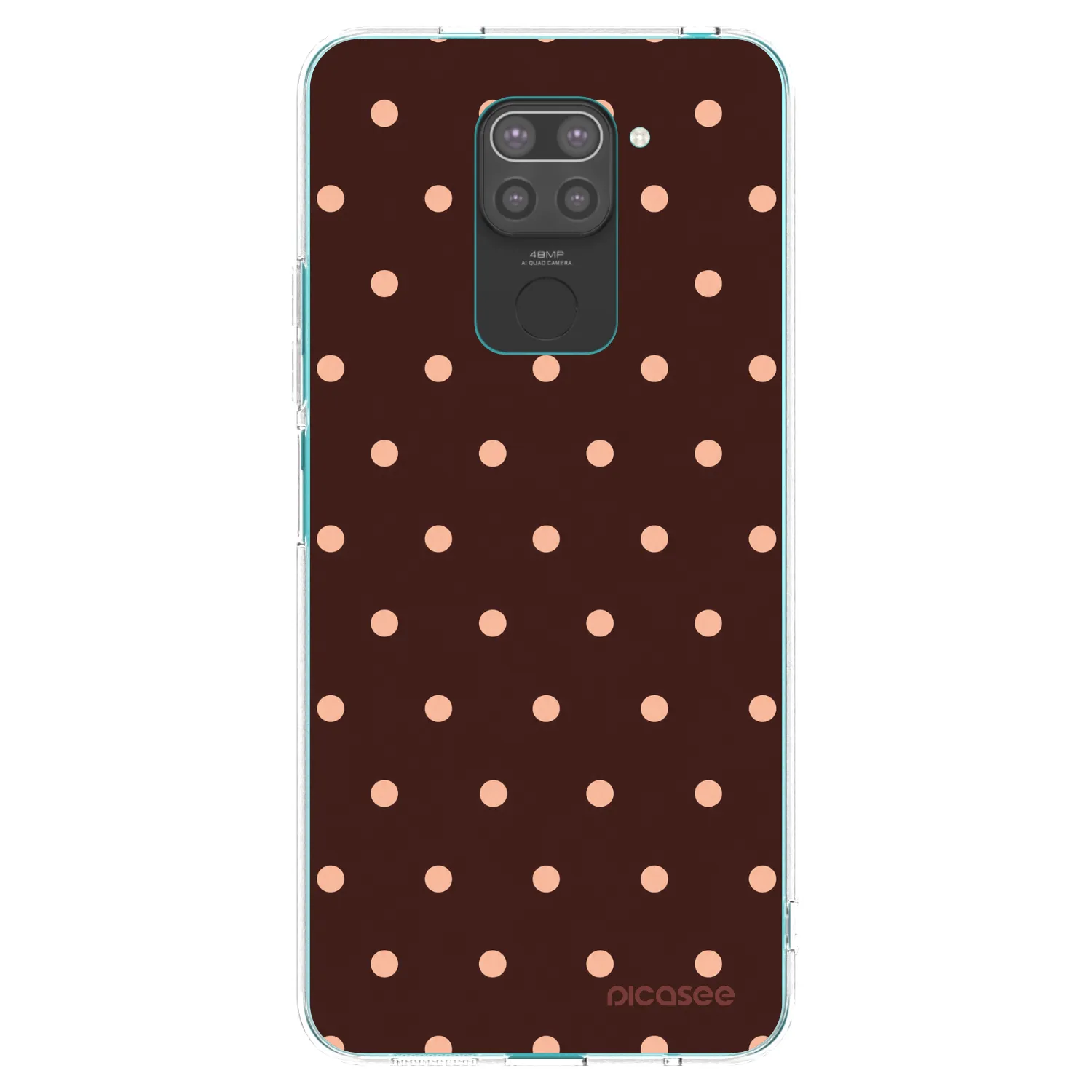 Picasee fekete szilikon tok az alábbi mobiltelefonokra Xiaomi Redmi Note 9 - Peach Dots & Chocolate