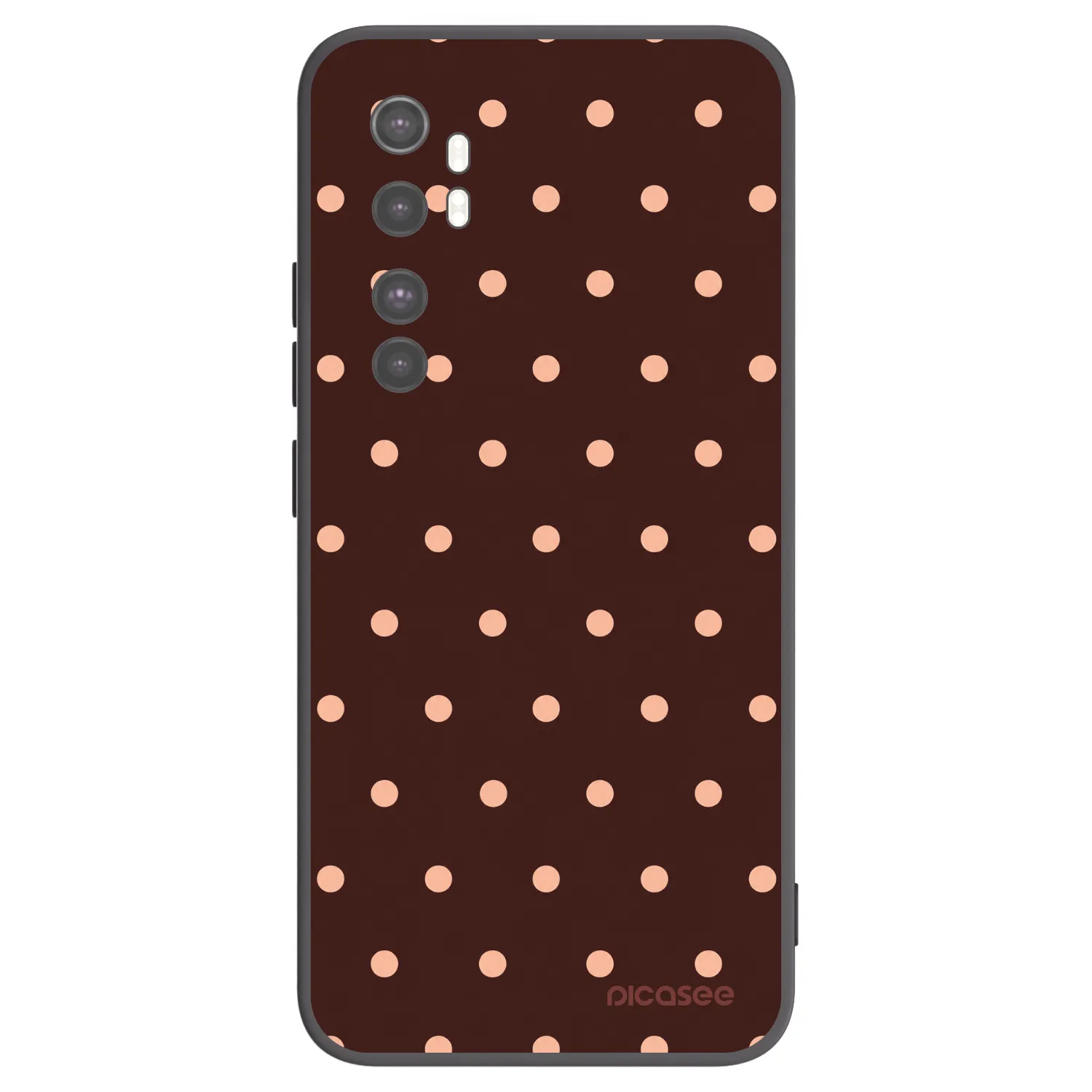 Picasee fekete szilikon tok az alábbi mobiltelefonokra Xiaomi Mi Note 10 Lite - Peach Dots & Chocolate