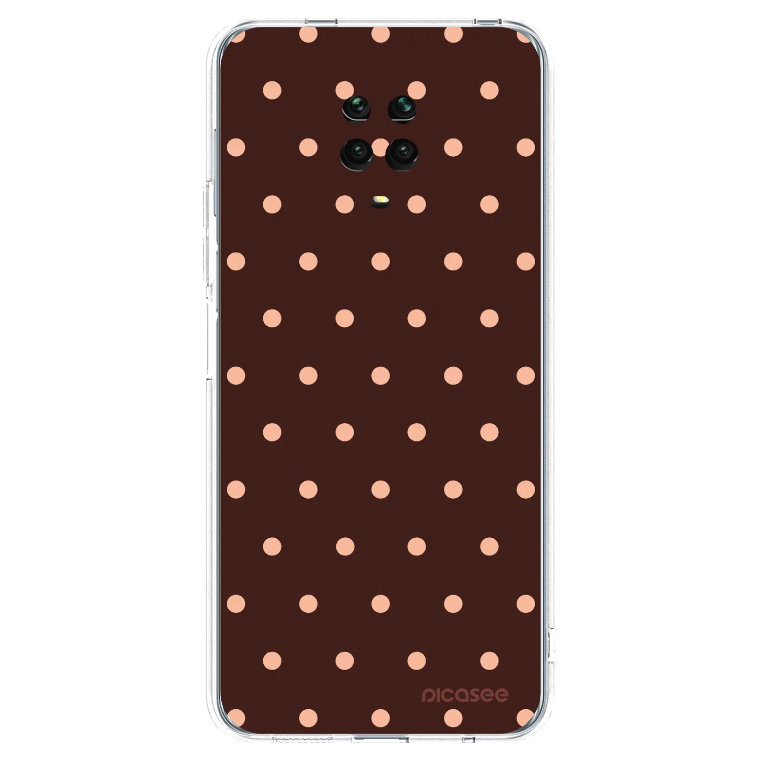 Picasee átlátszó szilikon tok az alábbi mobiltelefonokra Xiaomi Redmi Note 9S - Peach Dots & Chocolate