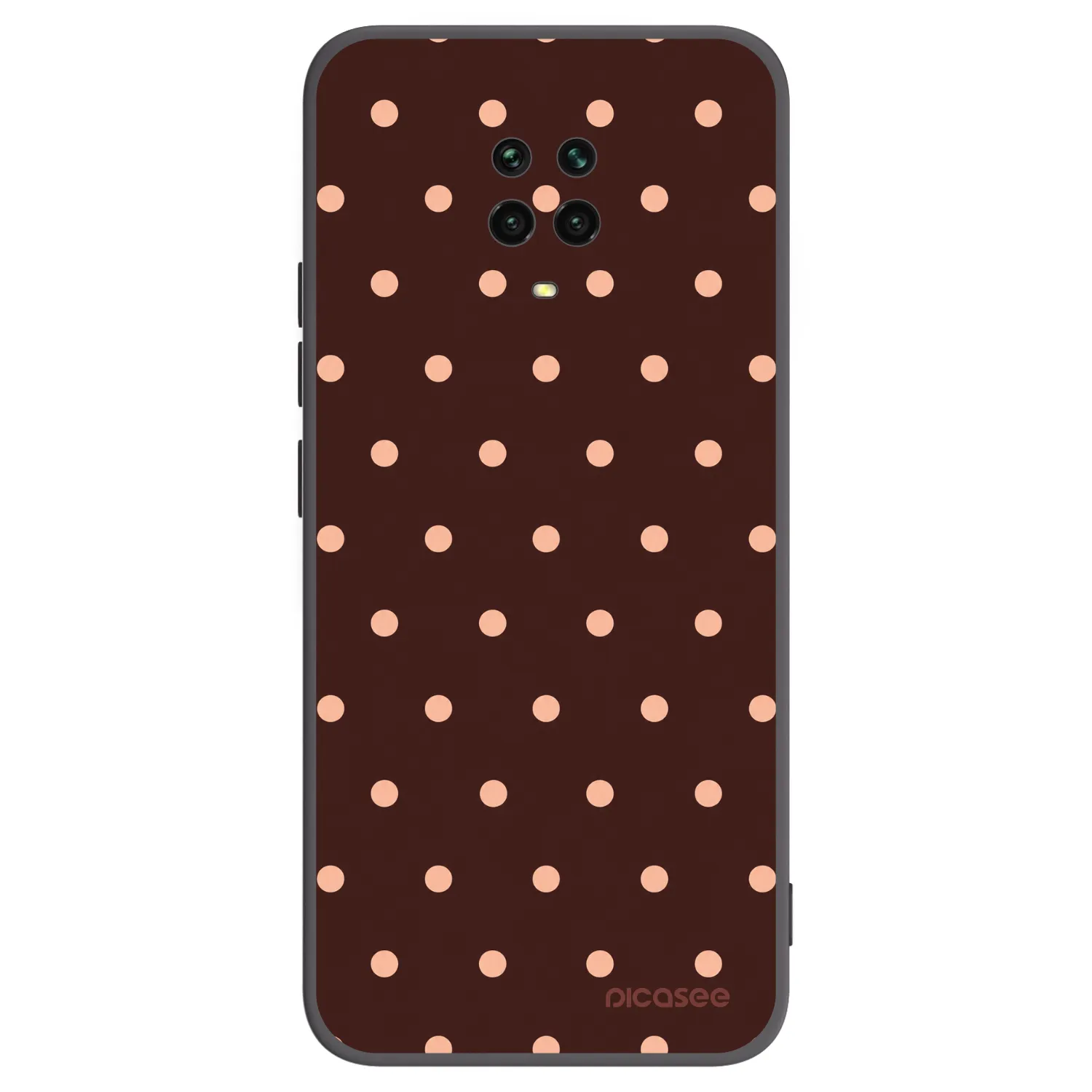 Picasee fekete szilikon tok az alábbi mobiltelefonokra Xiaomi Redmi Note 9S - Peach Dots & Chocolate