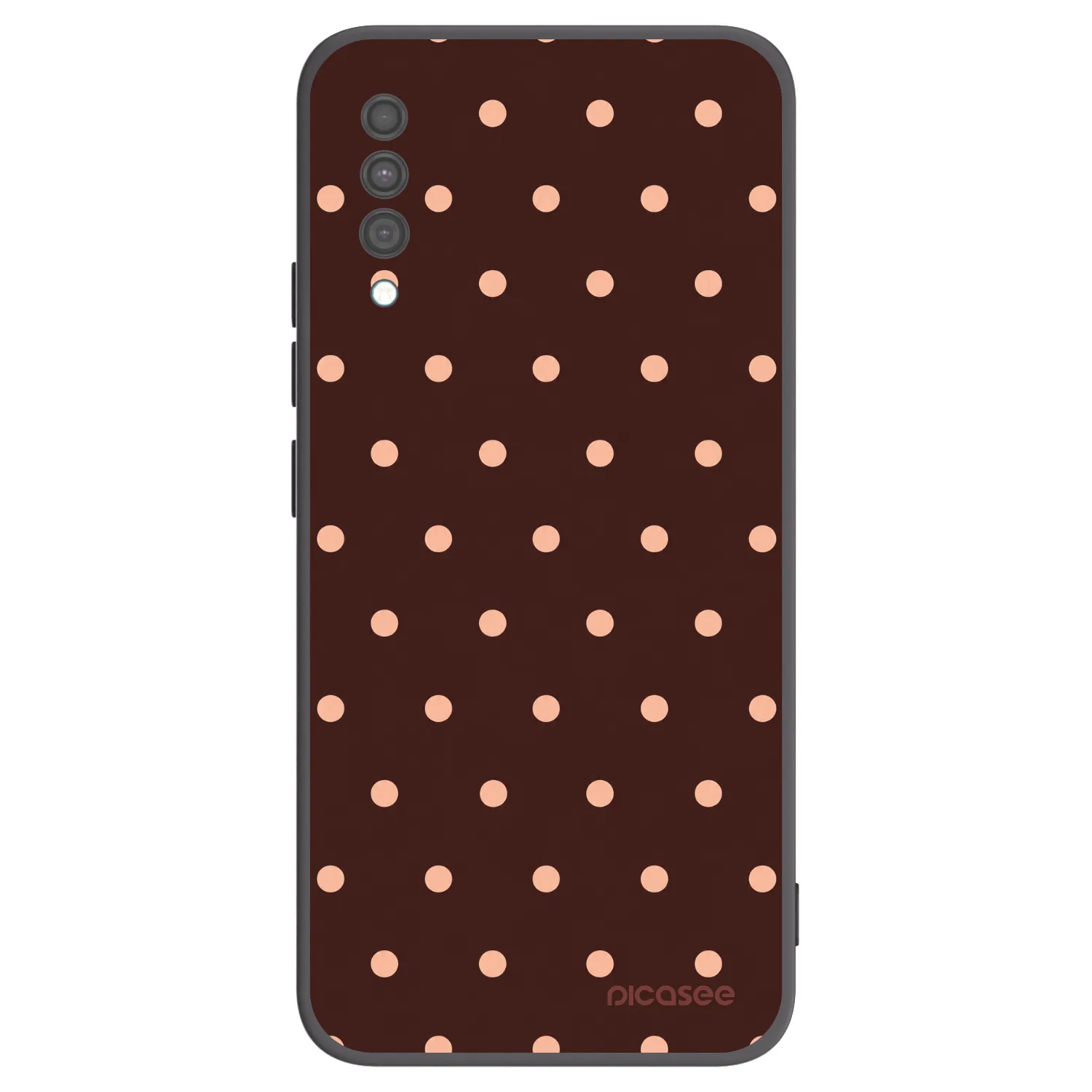 Picasee fekete szilikon tok az alábbi mobiltelefonokra Samsung Galaxy A30s A307F - Peach Dots & Chocolate