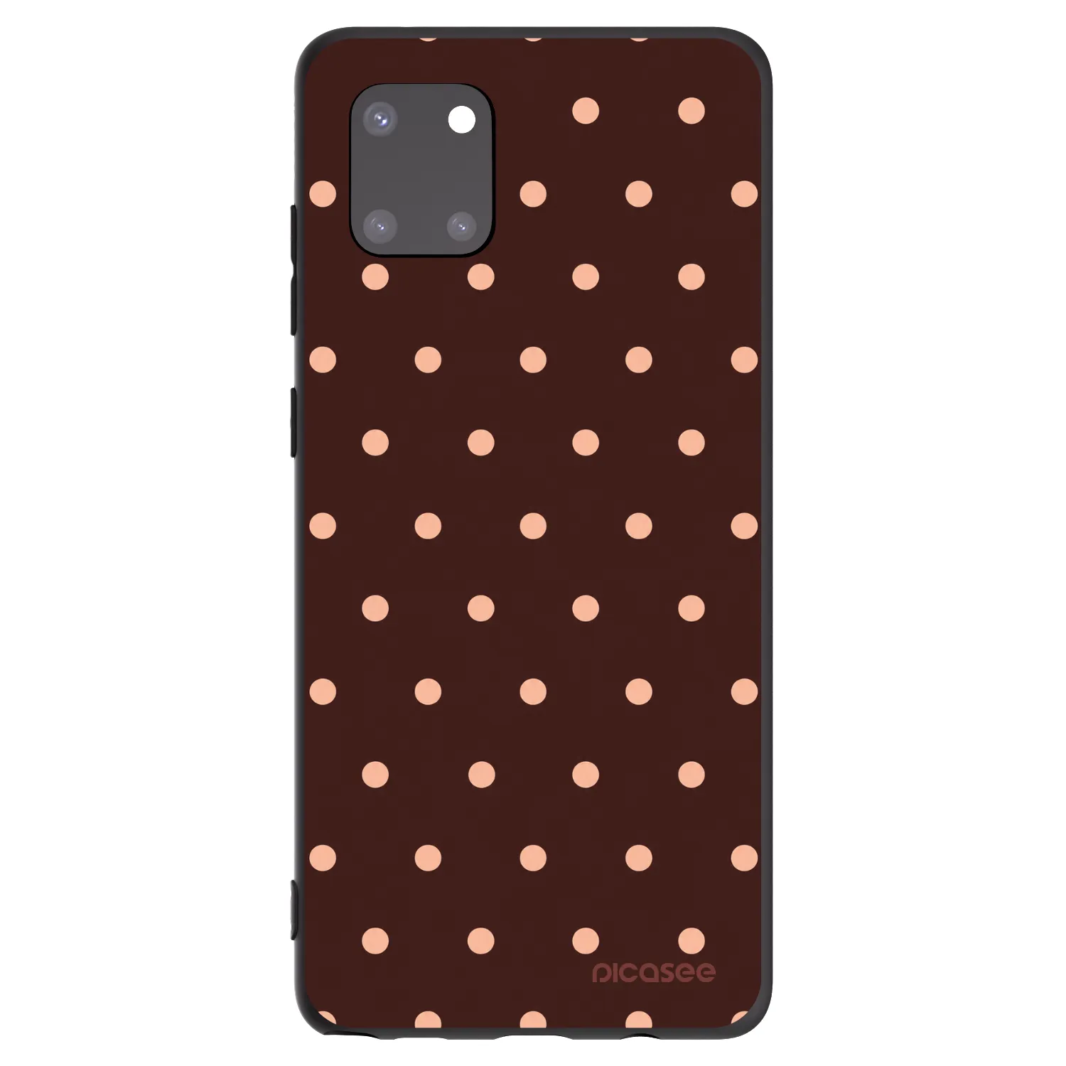 Picasee fekete szilikon tok az alábbi mobiltelefonokra Samsung Galaxy Note 10 Lite N770F - Peach Dots & Chocolate