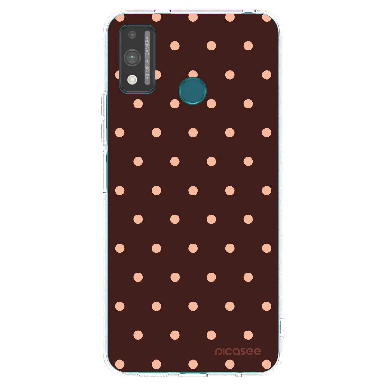 Picasee átlátszó szilikon tok az alábbi mobiltelefonokra Honor 9X Lite - Peach Dots & Chocolate