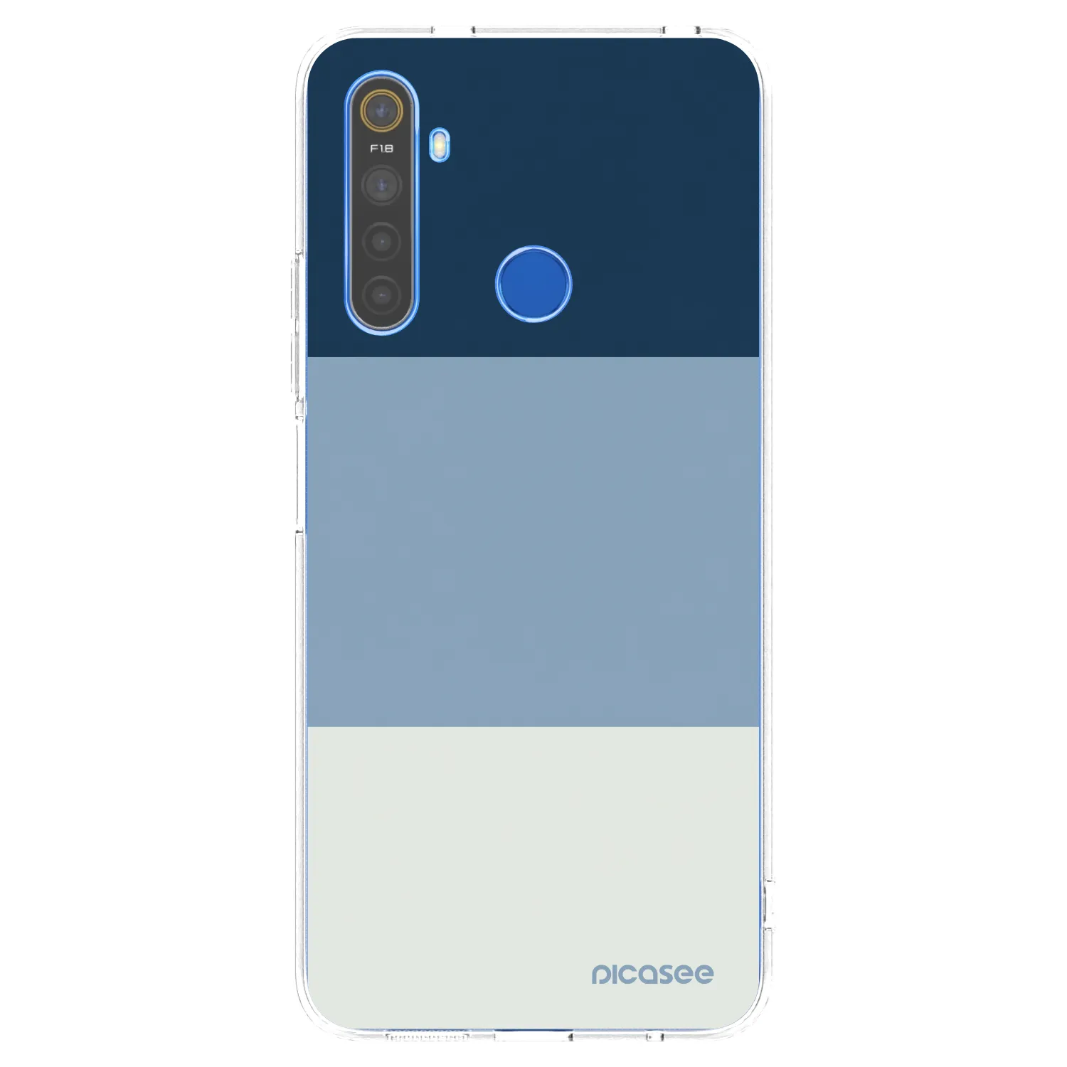 Picasee átlátszó szilikon tok az alábbi mobiltelefonokra Realme 5 - Coastal Blue