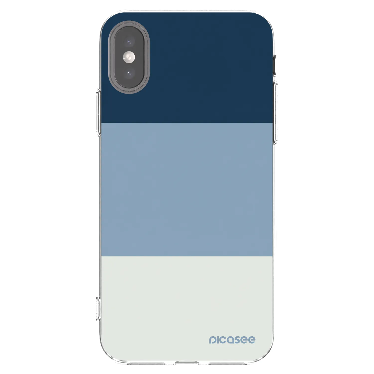 Picasee átlátszó szilikon tok az alábbi mobiltelefonokra Apple iPhone X/XS - Coastal Blue