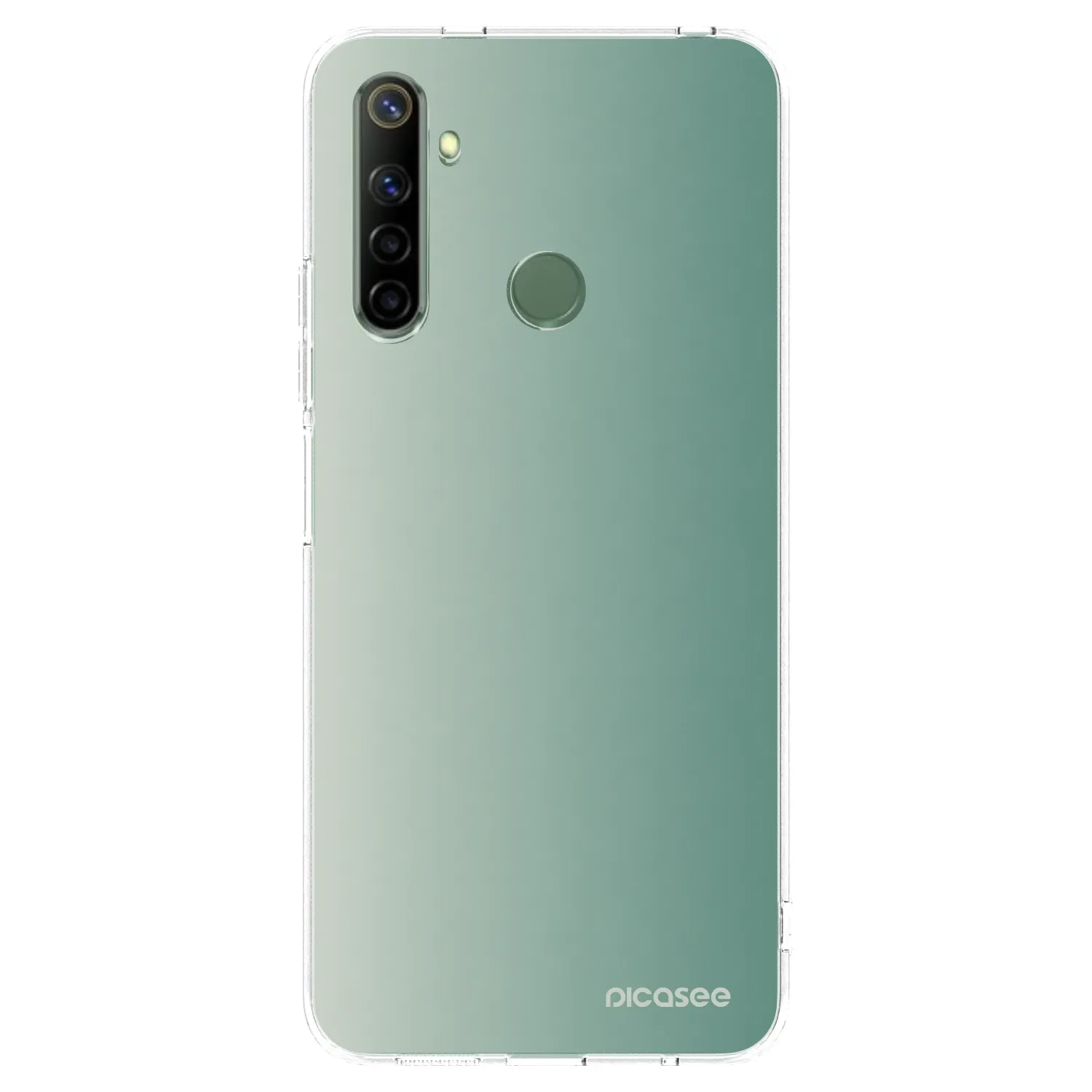 Picasee átlátszó szilikon tok az alábbi mobiltelefonokra Realme 6i - Misty Sage