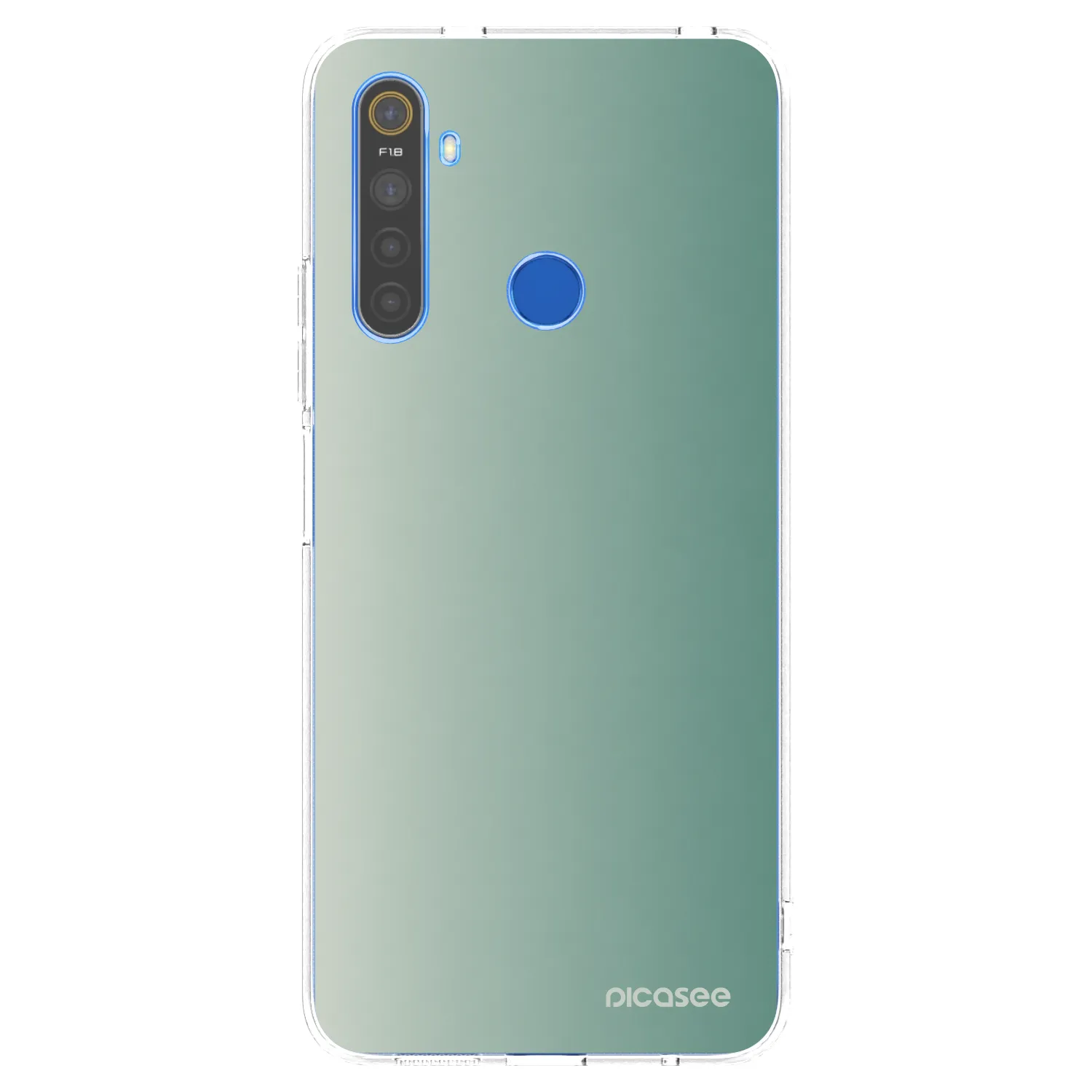 Picasee átlátszó szilikon tok az alábbi mobiltelefonokra Realme 5 - Misty Sage