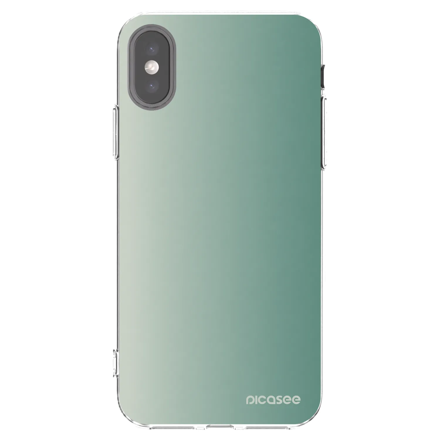 Picasee átlátszó szilikon tok az alábbi mobiltelefonokra Apple iPhone X/XS - Misty Sage