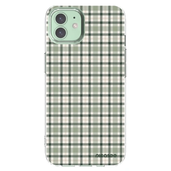 Picasee átlátszó szilikon tok az alábbi mobiltelefonokra Apple iPhone 12 - Sage Tartan