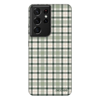 Szilikon tok erre a típusra Samsung Galaxy S21 Ultra 5G G998B - Sage Tartan