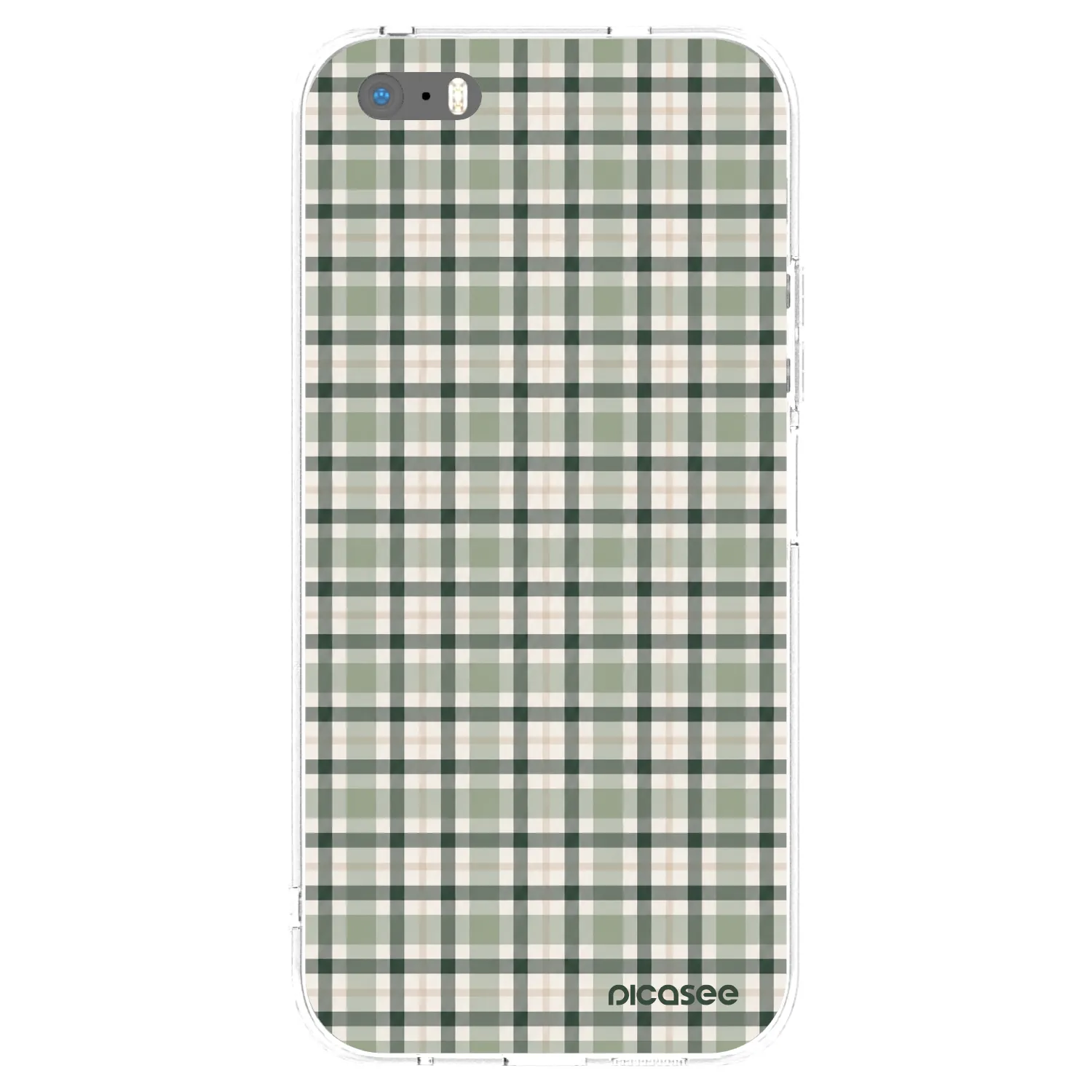 Picasee átlátszó szilikon tok az alábbi mobiltelefonokra Apple iPhone 5/5S/SE - Sage Tartan