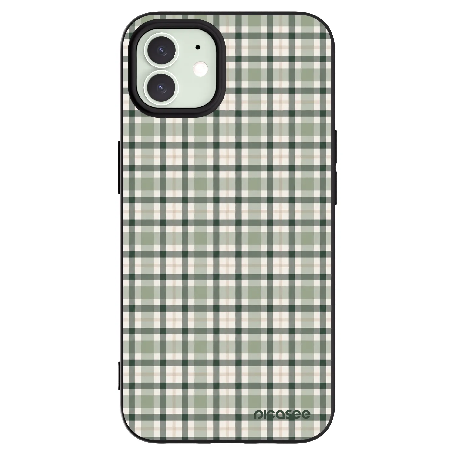 Picasee fekete szilikon tok az alábbi mobiltelefonokra Apple iPhone 12 - Sage Tartan