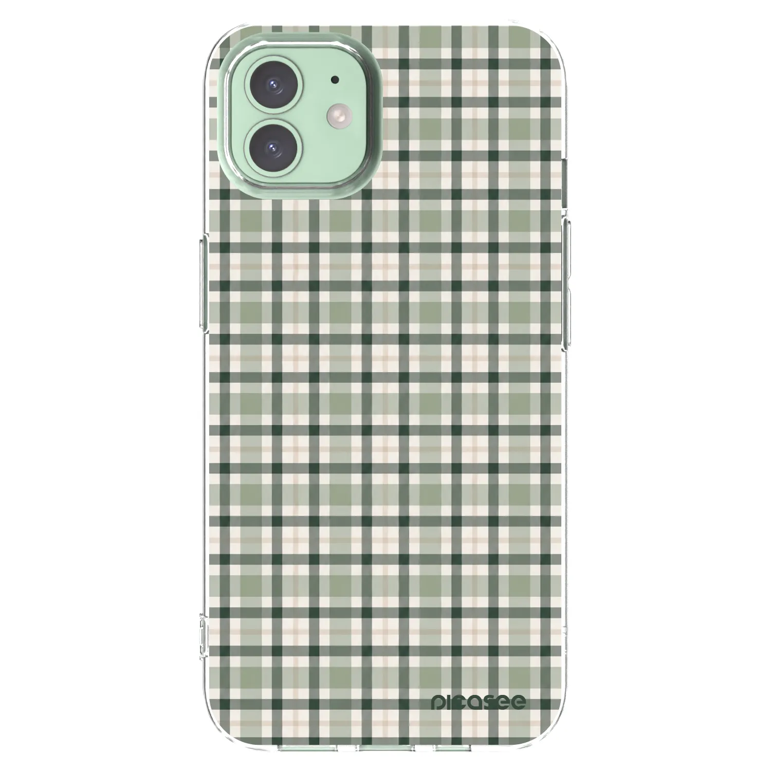 Picasee átlátszó szilikon tok az alábbi mobiltelefonokra Apple iPhone 12 - Sage Tartan