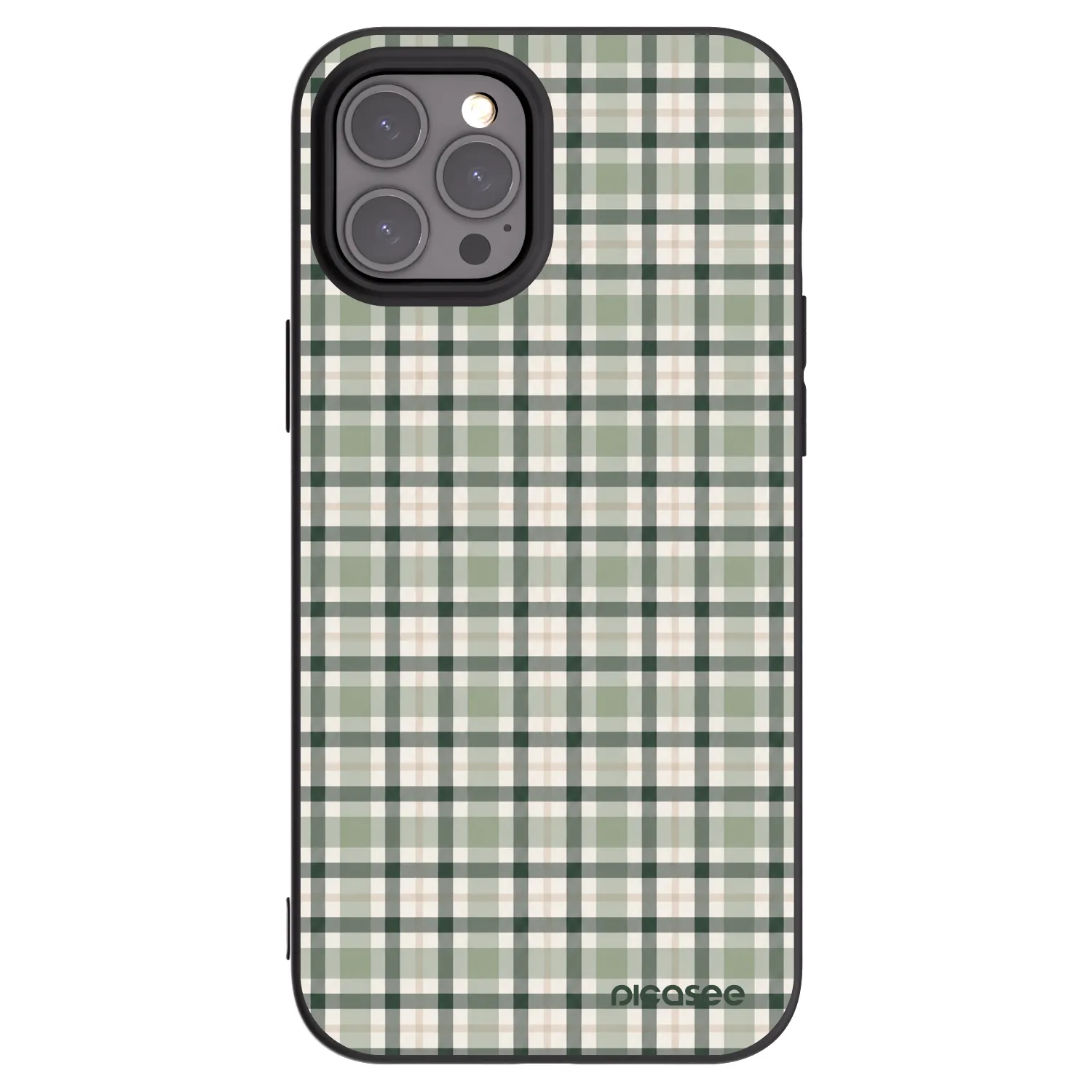 Picasee fekete szilikon tok az alábbi mobiltelefonokra Apple iPhone 12 Pro Max - Sage Tartan