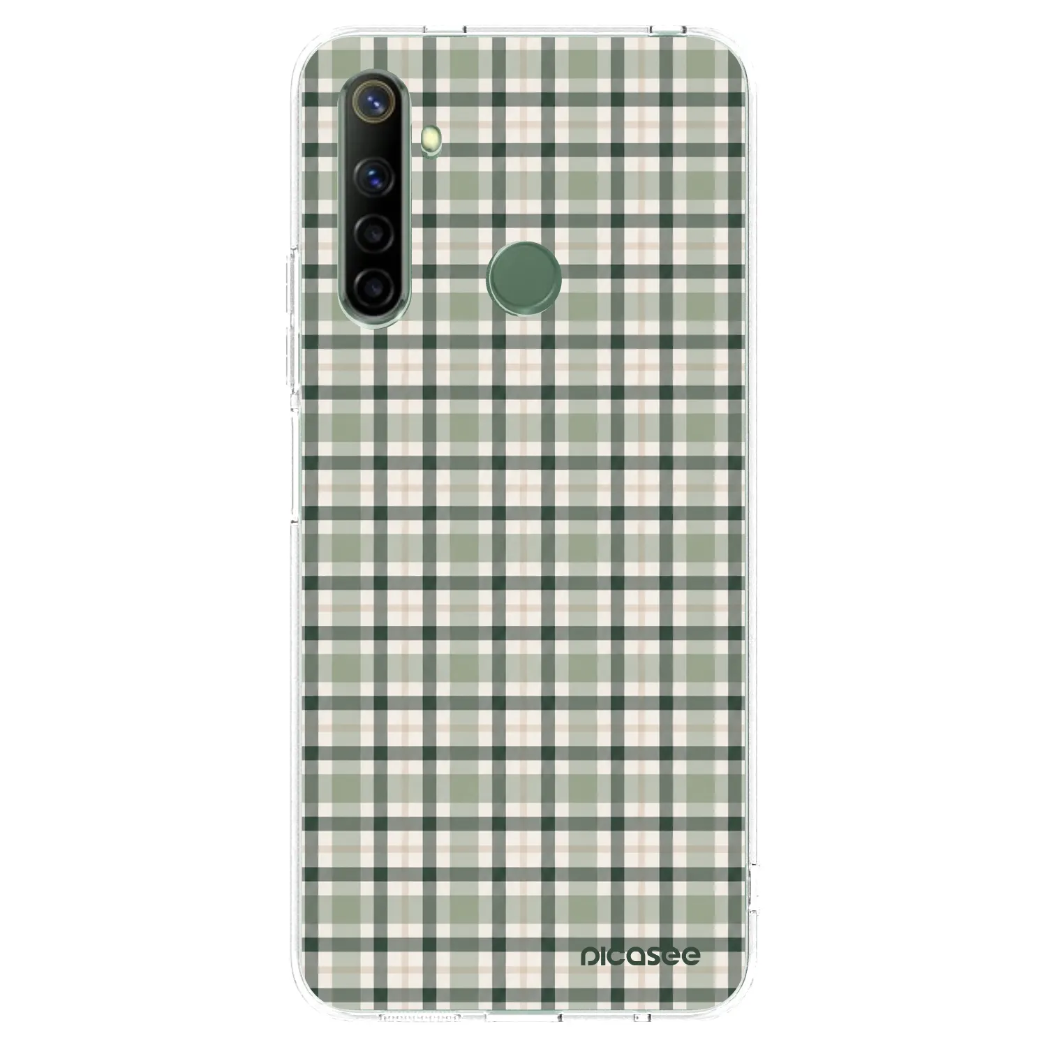 Picasee átlátszó szilikon tok az alábbi mobiltelefonokra Realme 6i - Sage Tartan