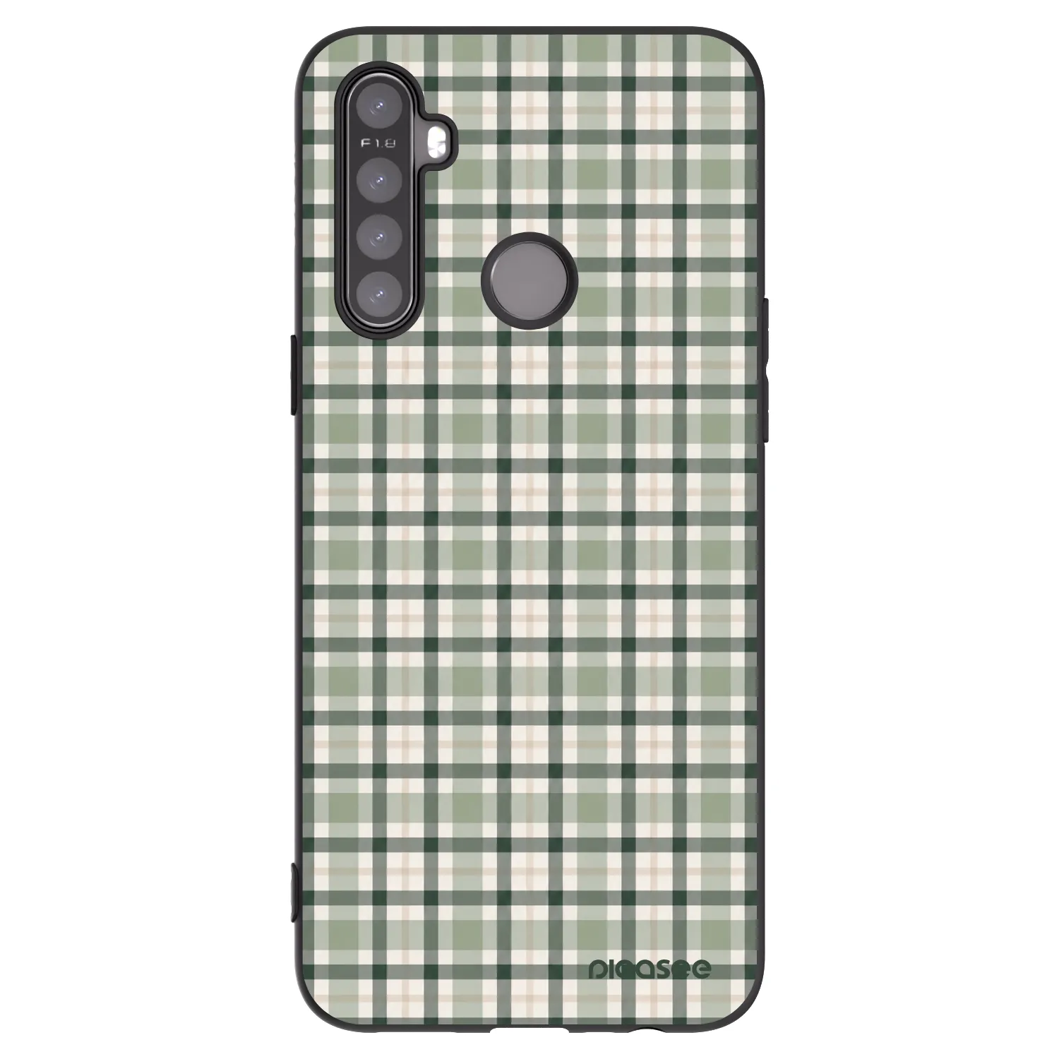Picasee fekete szilikon tok az alábbi mobiltelefonokra Realme 5 - Sage Tartan