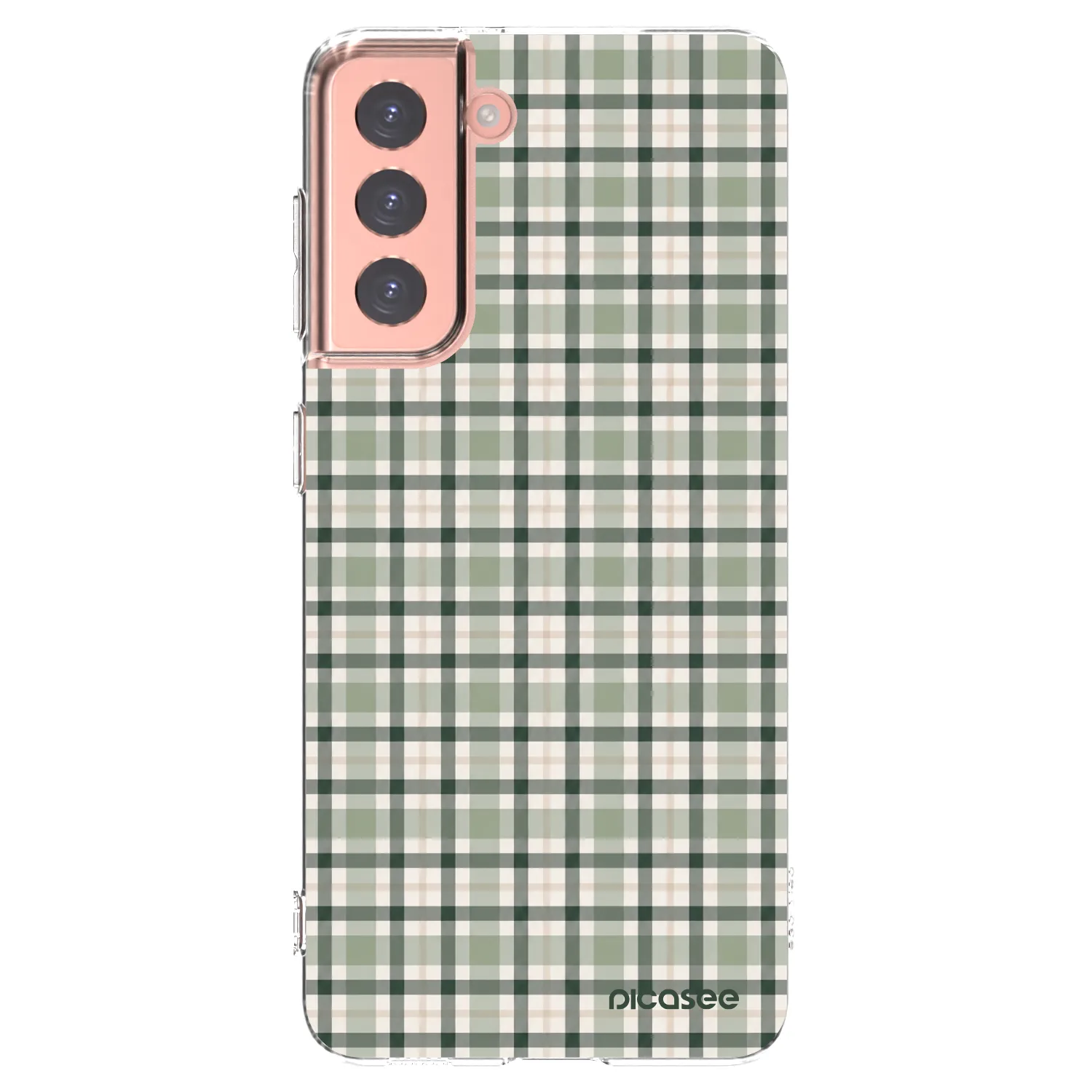 Picasee átlátszó szilikon tok az alábbi mobiltelefonokra Samsung Galaxy S21 5G G991B - Sage Tartan