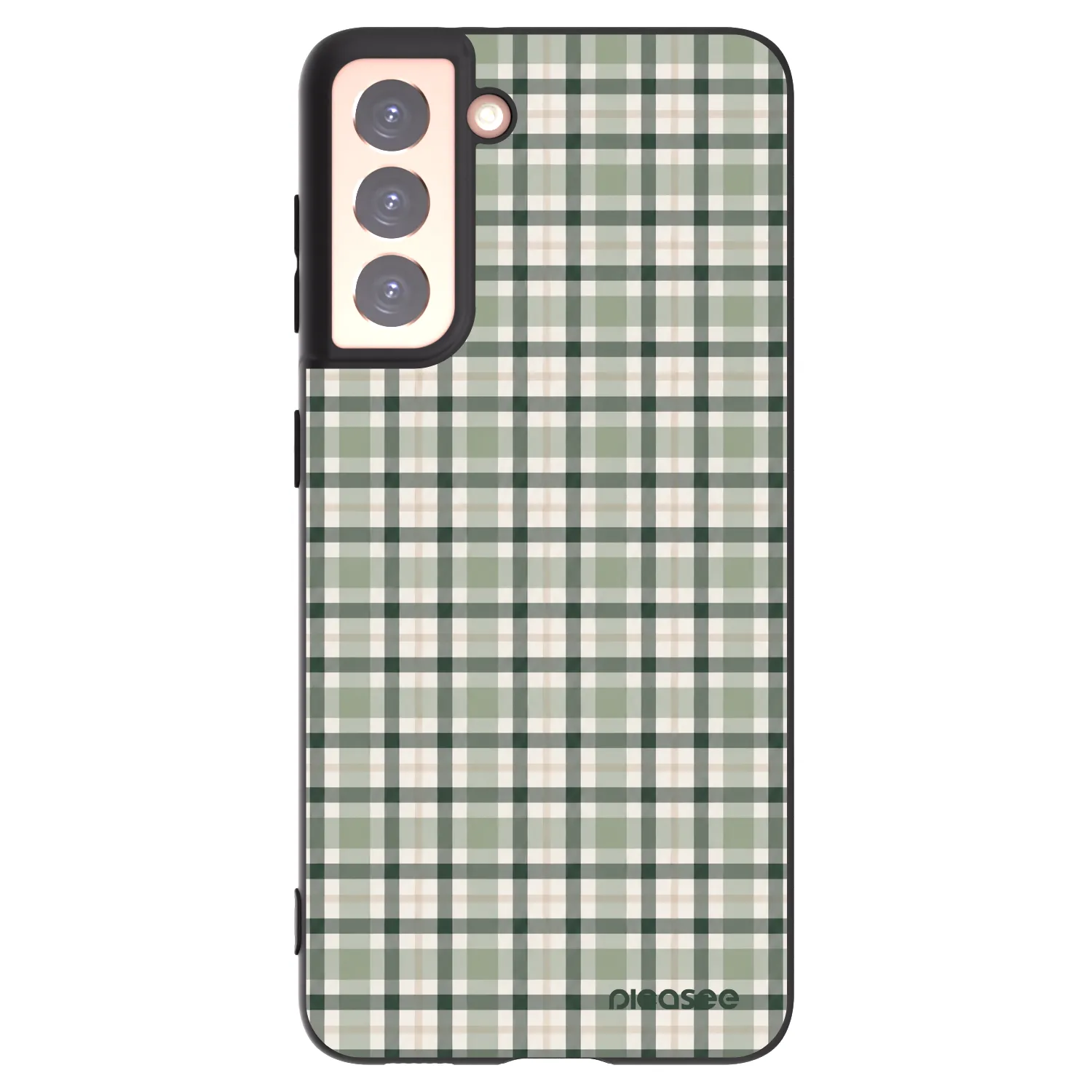 Picasee fekete szilikon tok az alábbi mobiltelefonokra Samsung Galaxy S21 5G G991B - Sage Tartan