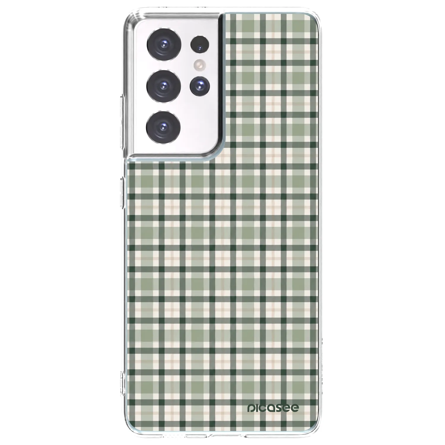 Picasee átlátszó szilikon tok az alábbi mobiltelefonokra Samsung Galaxy S21 Ultra 5G G998B - Sage Tartan