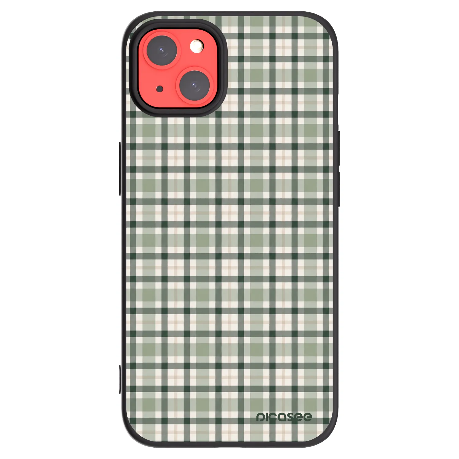 Picasee fekete szilikon tok az alábbi mobiltelefonokra Apple iPhone 13 - Sage Tartan