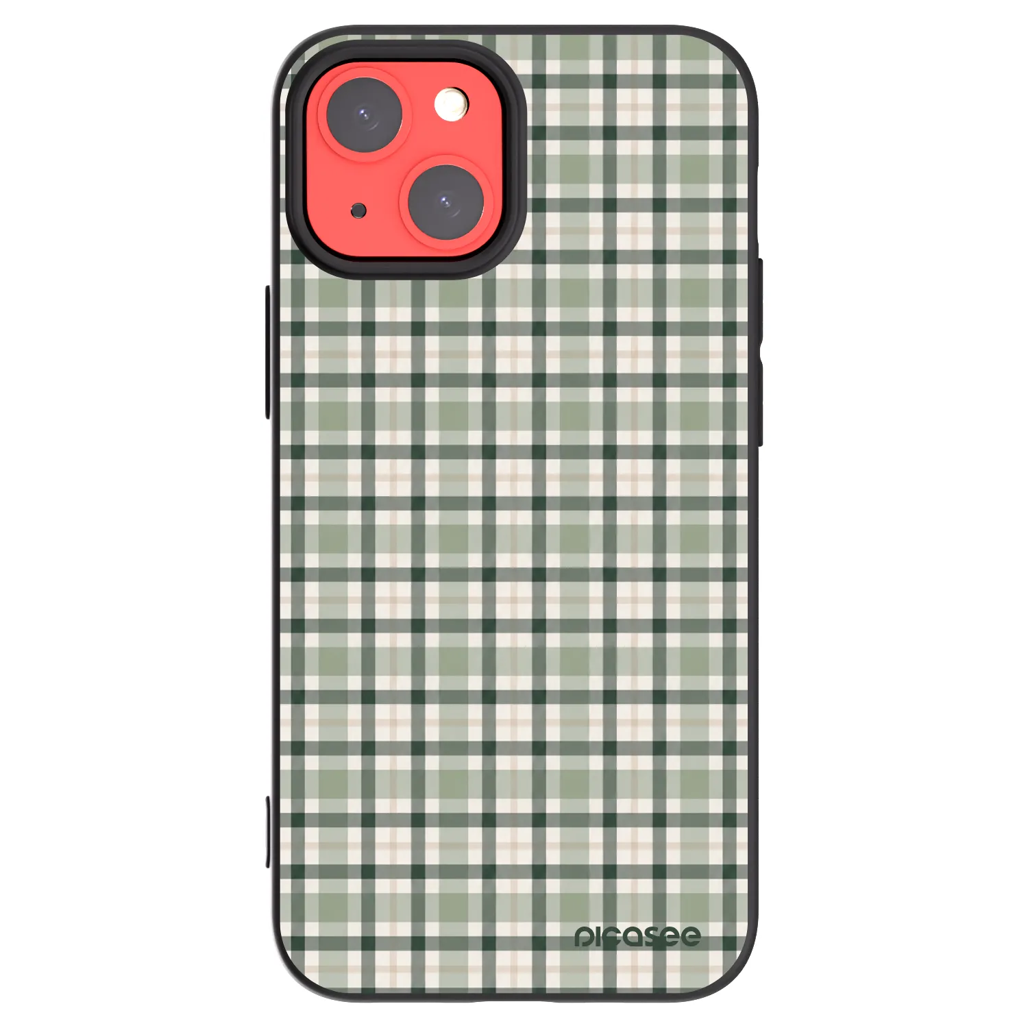 Picasee fekete szilikon tok az alábbi mobiltelefonokra Apple iPhone 13 mini - Sage Tartan