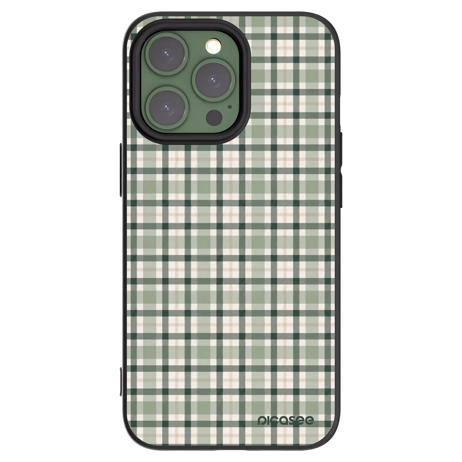 Picasee fekete szilikon tok az alábbi mobiltelefonokra Apple iPhone 13 Pro - Sage Tartan