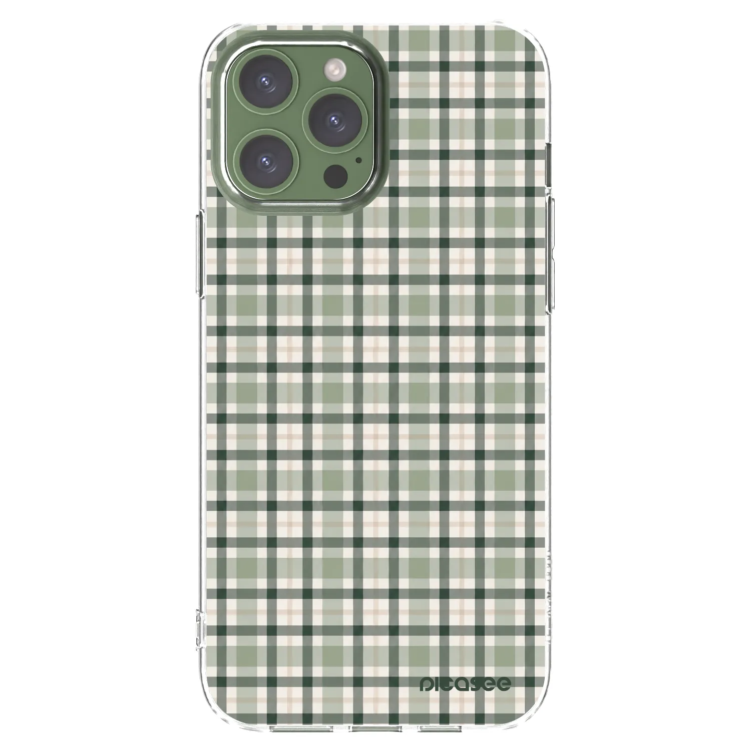 Picasee átlátszó szilikon tok az alábbi mobiltelefonokra Apple iPhone 13 Pro Max - Sage Tartan