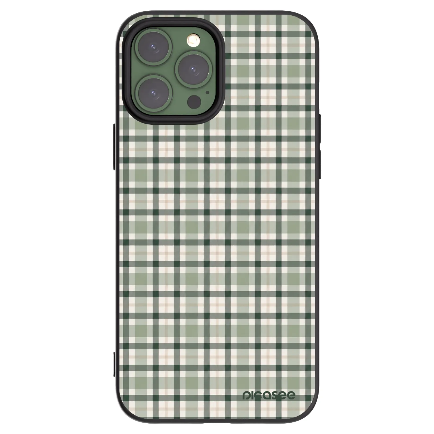 Picasee fekete szilikon tok az alábbi mobiltelefonokra Apple iPhone 13 Pro Max - Sage Tartan