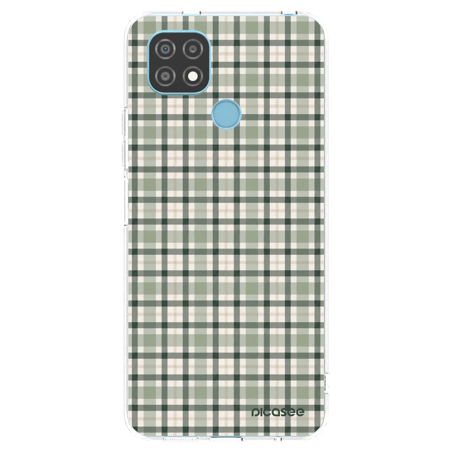 Picasee átlátszó szilikon tok az alábbi mobiltelefonokra Realme C21 - Sage Tartan