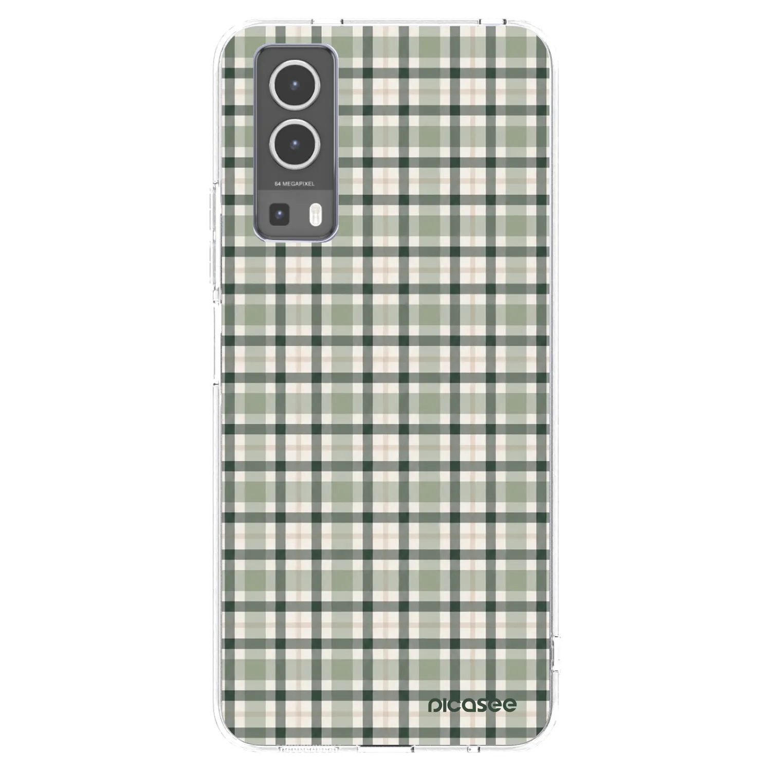 Picasee átlátszó szilikon tok az alábbi mobiltelefonokra Vivo Y72 5G - Sage Tartan