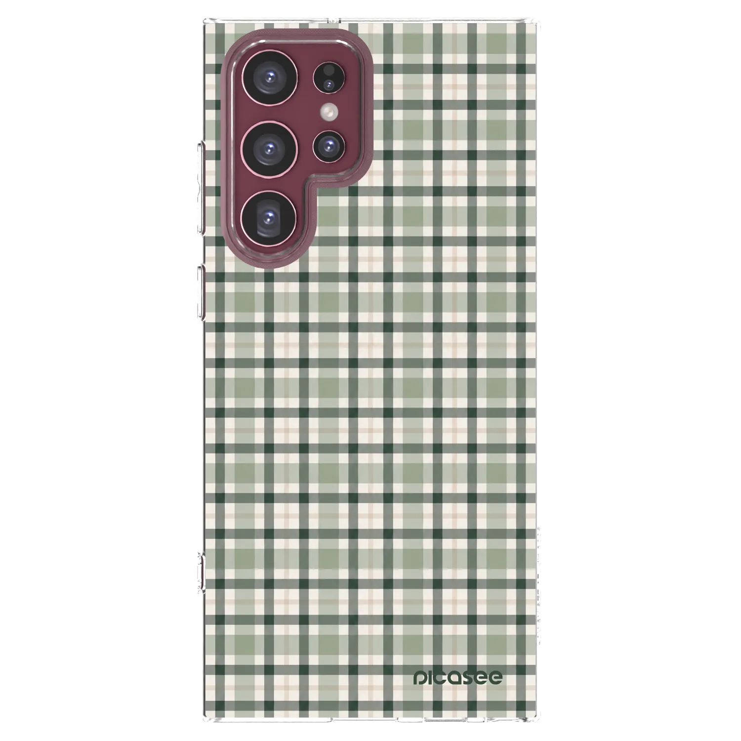 Picasee átlátszó szilikon tok az alábbi mobiltelefonokra Samsung Galaxy S22 Ultra 5G - Sage Tartan