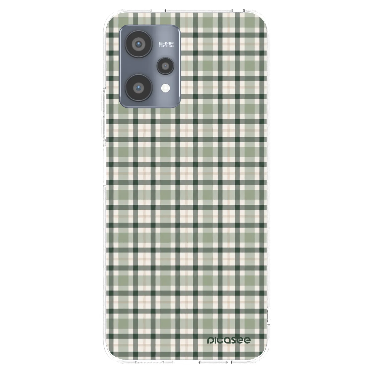 Picasee átlátszó szilikon tok az alábbi mobiltelefonokra Realme 9 Pro 5G - Sage Tartan