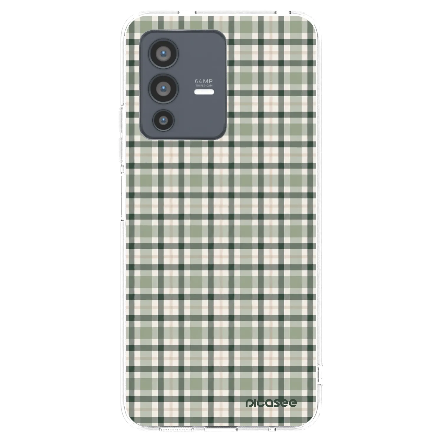 Picasee átlátszó szilikon tok az alábbi mobiltelefonokra Vivo V23 5G - Sage Tartan