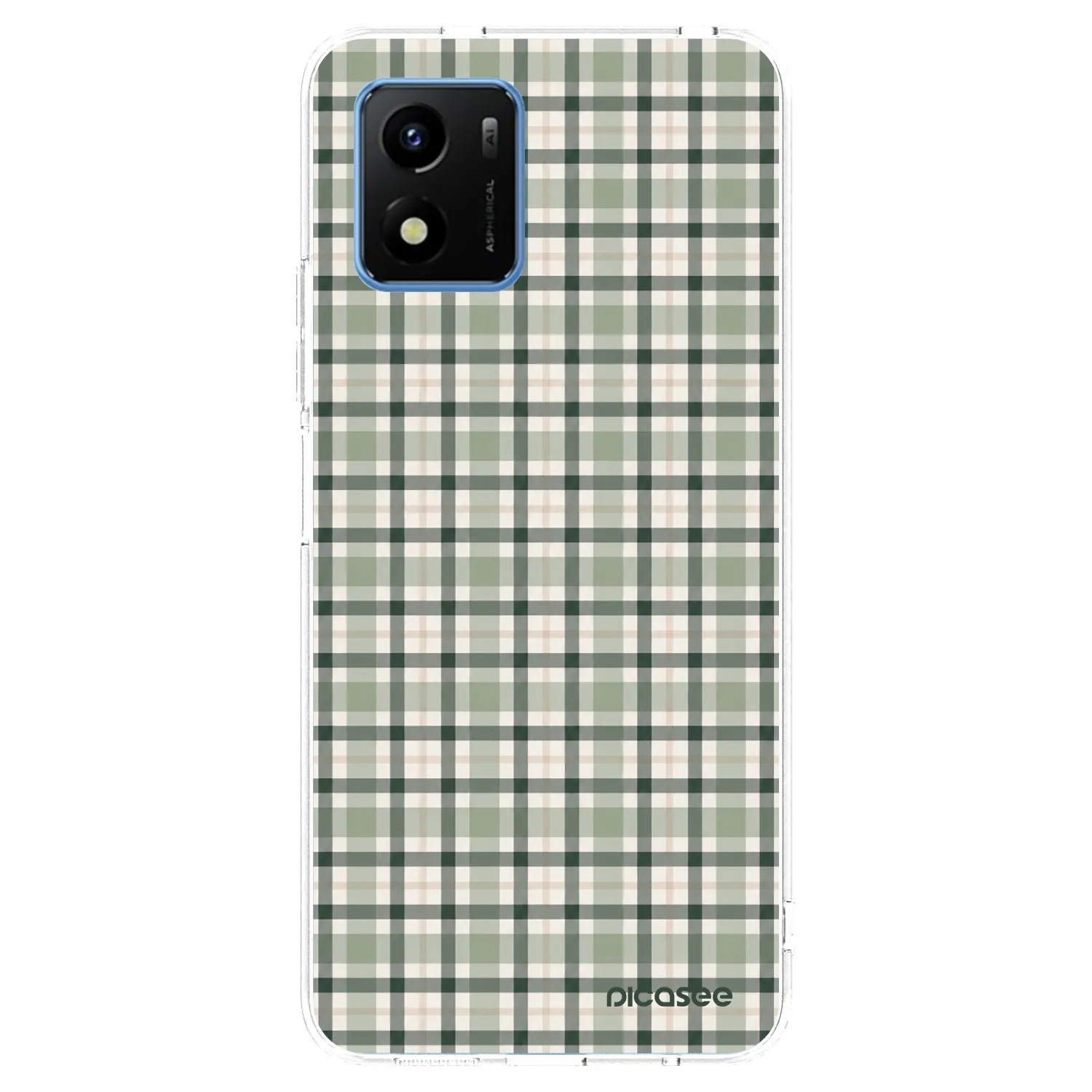 Picasee átlátszó szilikon tok az alábbi mobiltelefonokra Vivo Y01 - Sage Tartan