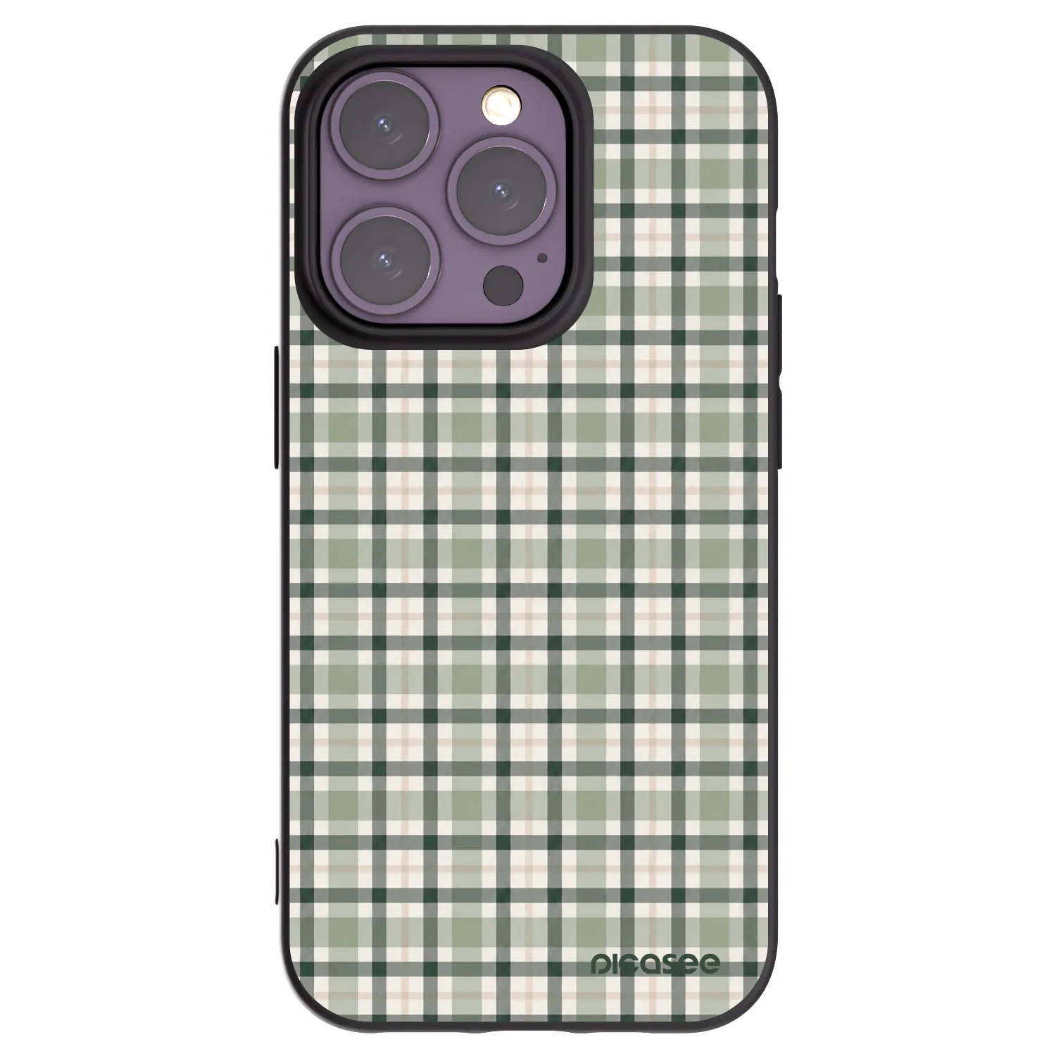 Picasee fekete szilikon tok az alábbi mobiltelefonokra Apple iPhone 14 Pro - Sage Tartan