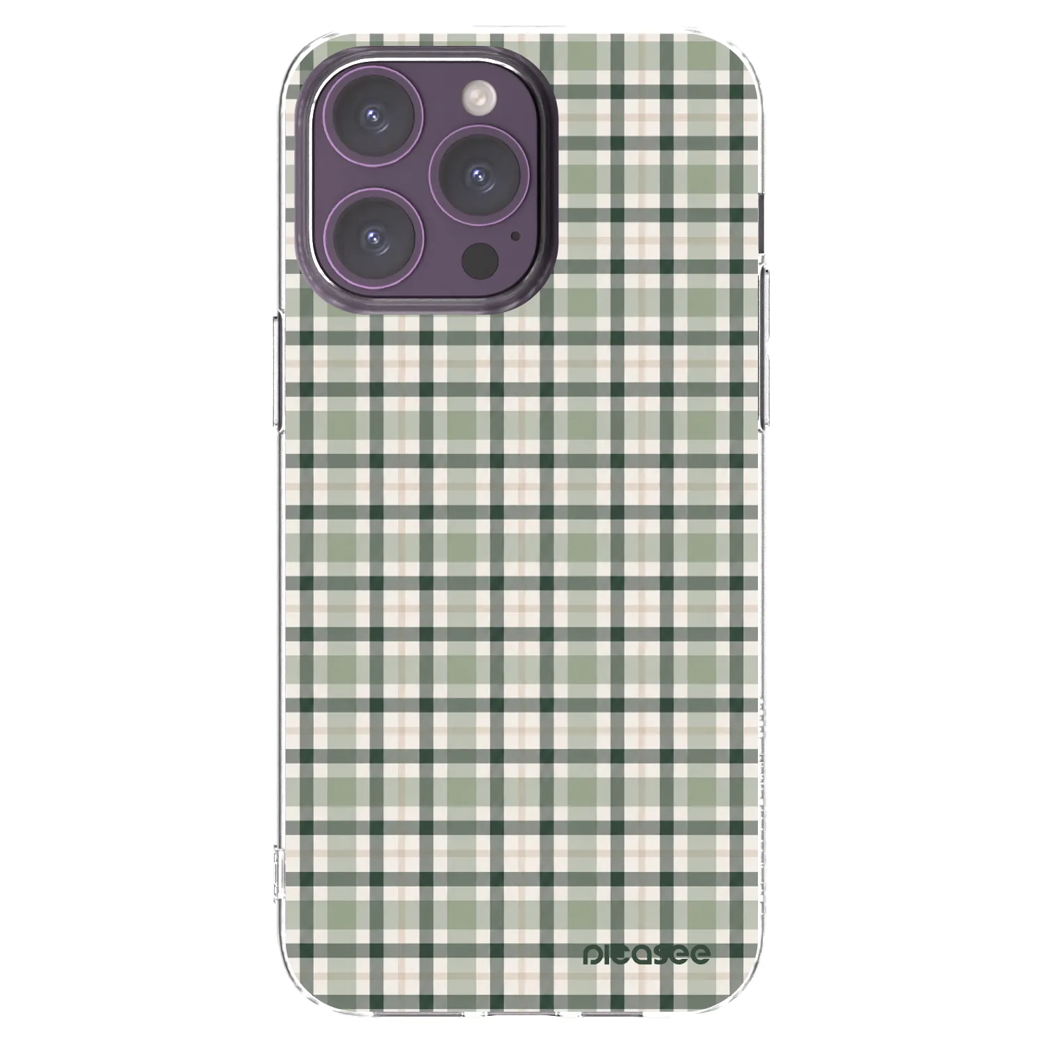 Picasee átlátszó szilikon tok az alábbi mobiltelefonokra Apple iPhone 14 Pro Max - Sage Tartan