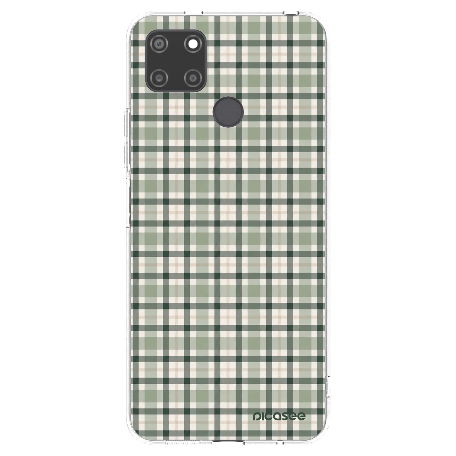 Picasee átlátszó szilikon tok az alábbi mobiltelefonokra Realme C21Y - Sage Tartan