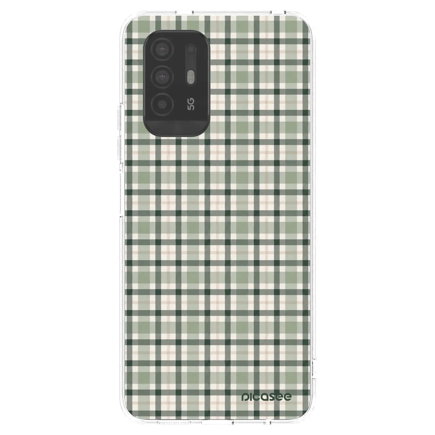 Picasee átlátszó szilikon tok az alábbi mobiltelefonokra OPPO A94 5G - Sage Tartan