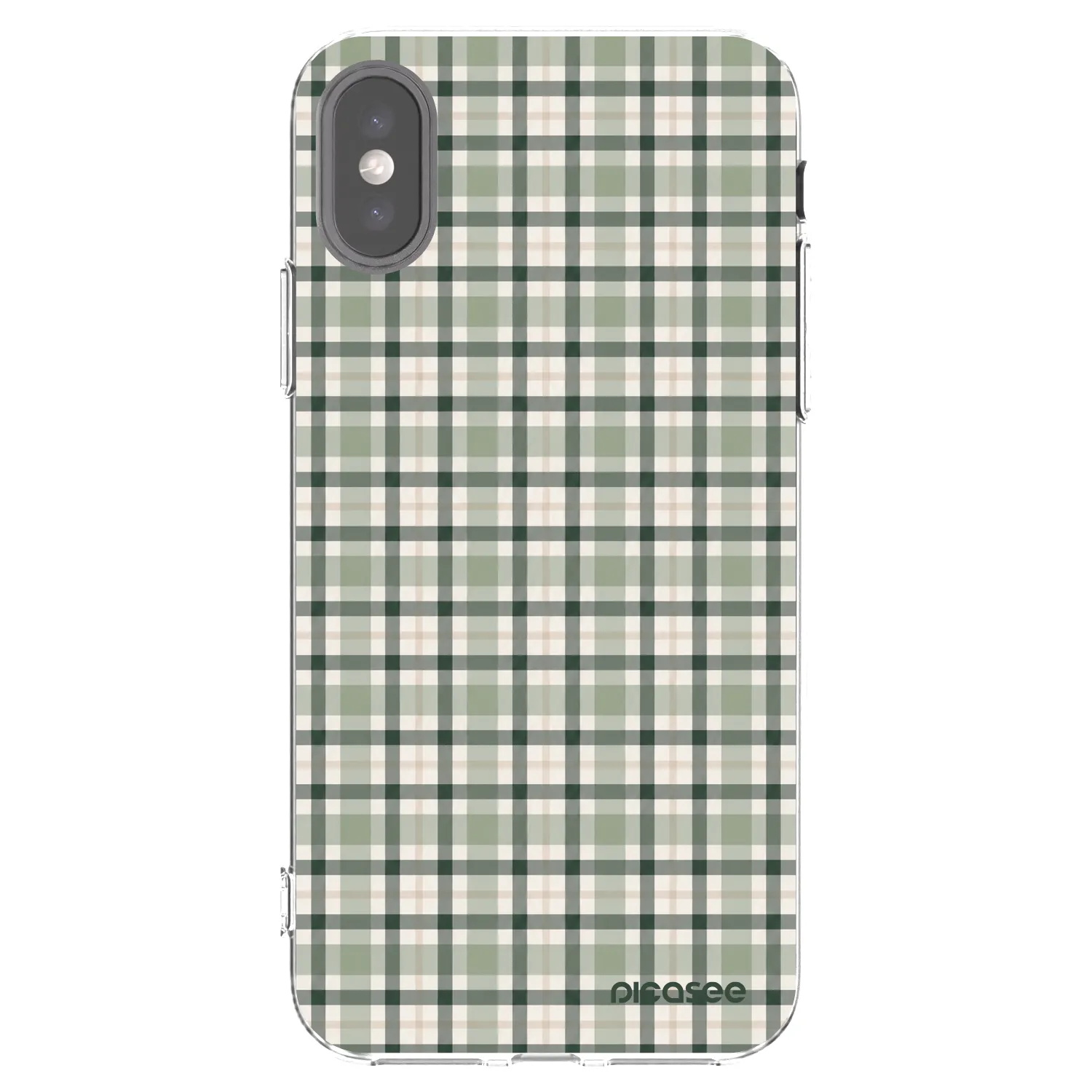 Picasee átlátszó szilikon tok az alábbi mobiltelefonokra Apple iPhone X/XS - Sage Tartan
