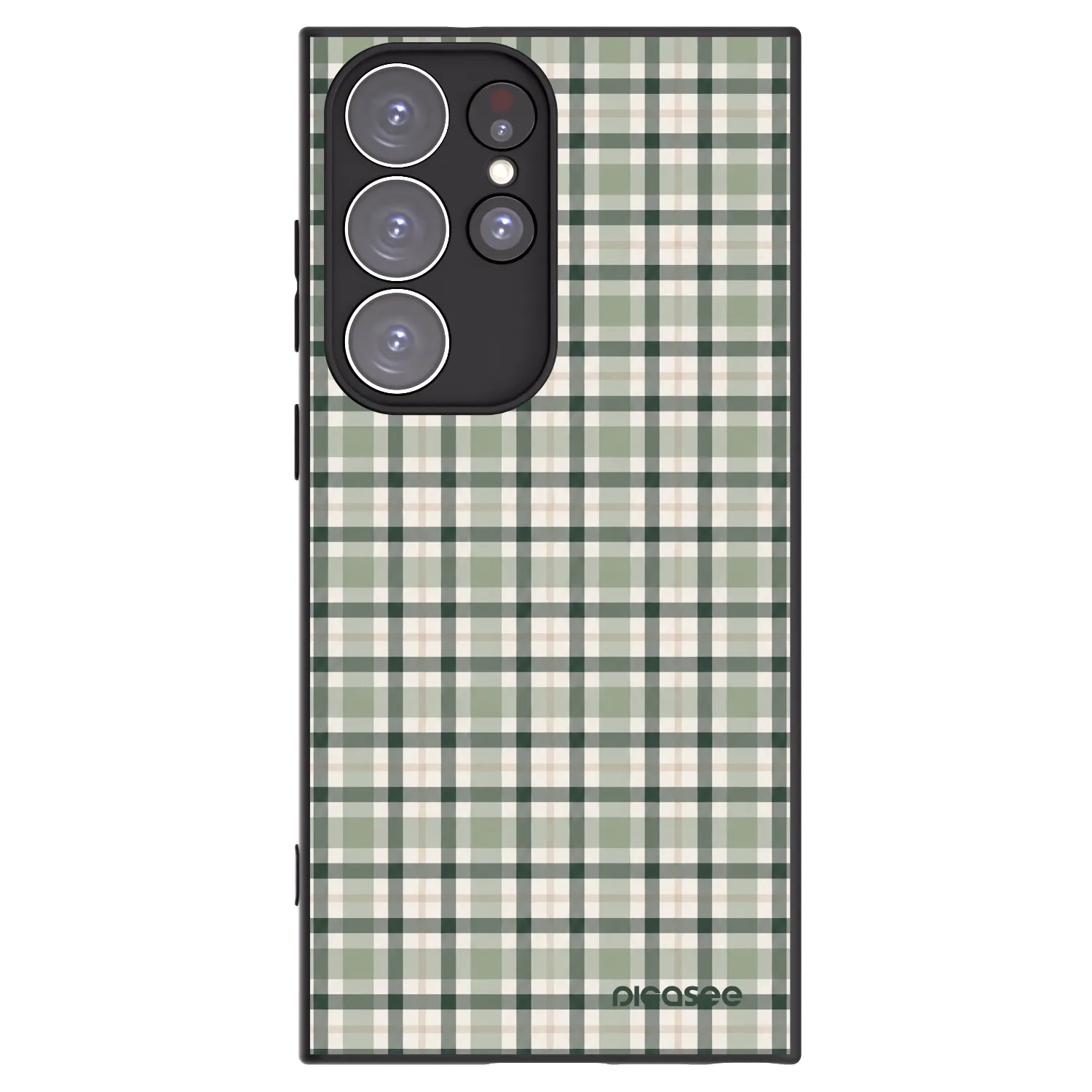 Picasee fekete szilikon tok az alábbi mobiltelefonokra Samsung Galaxy S23 Ultra 5G - Sage Tartan