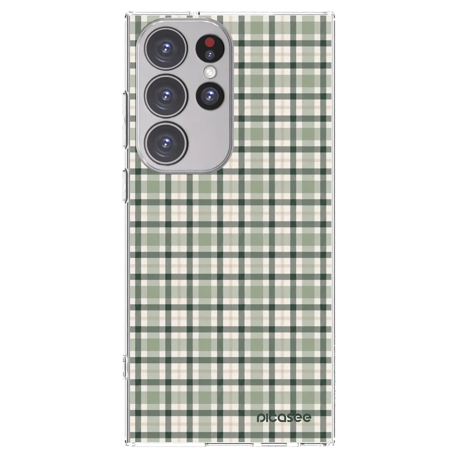 Picasee átlátszó szilikon tok az alábbi mobiltelefonokra Samsung Galaxy S23 Ultra 5G - Sage Tartan