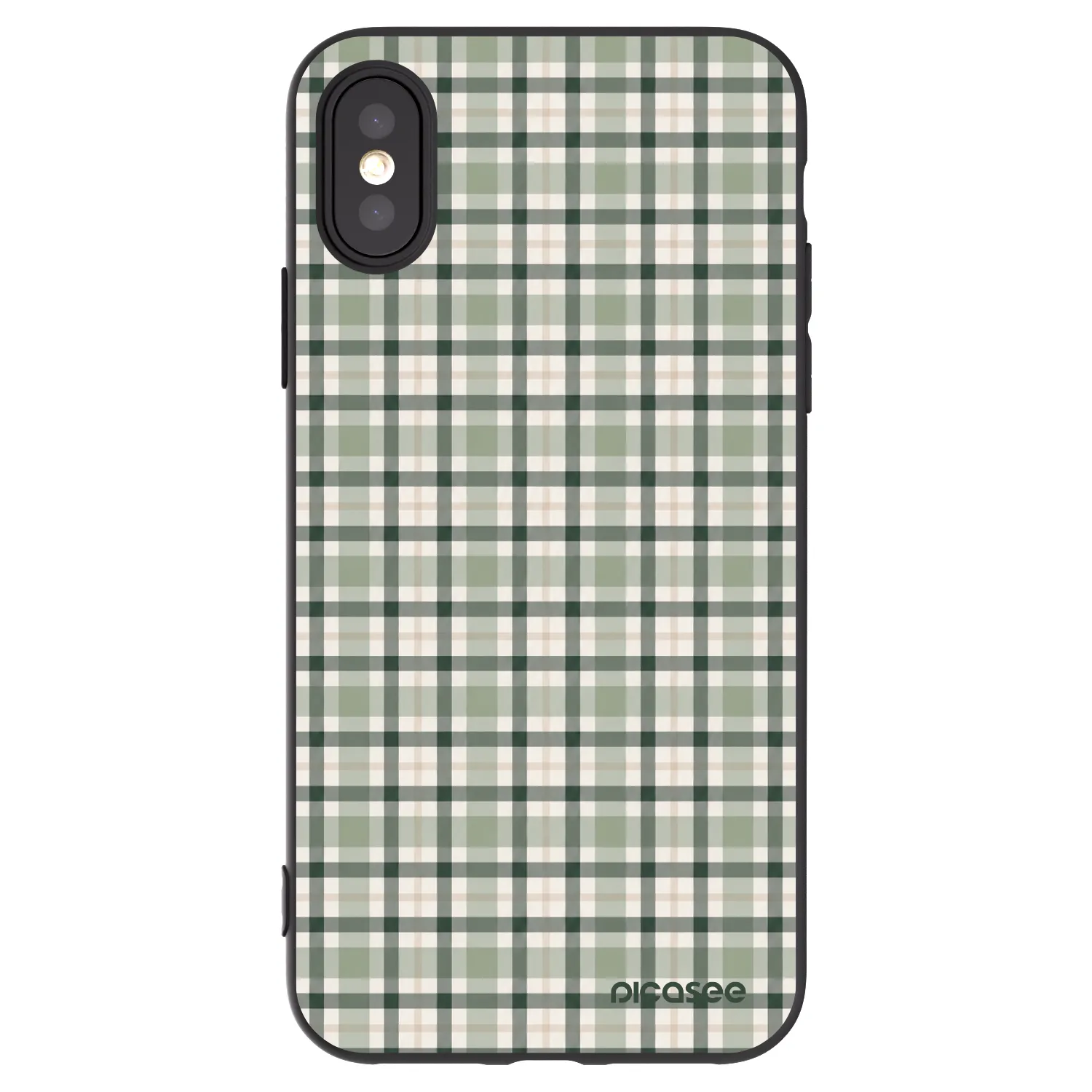 Picasee fekete szilikon tok az alábbi mobiltelefonokra Apple iPhone X/XS - Sage Tartan