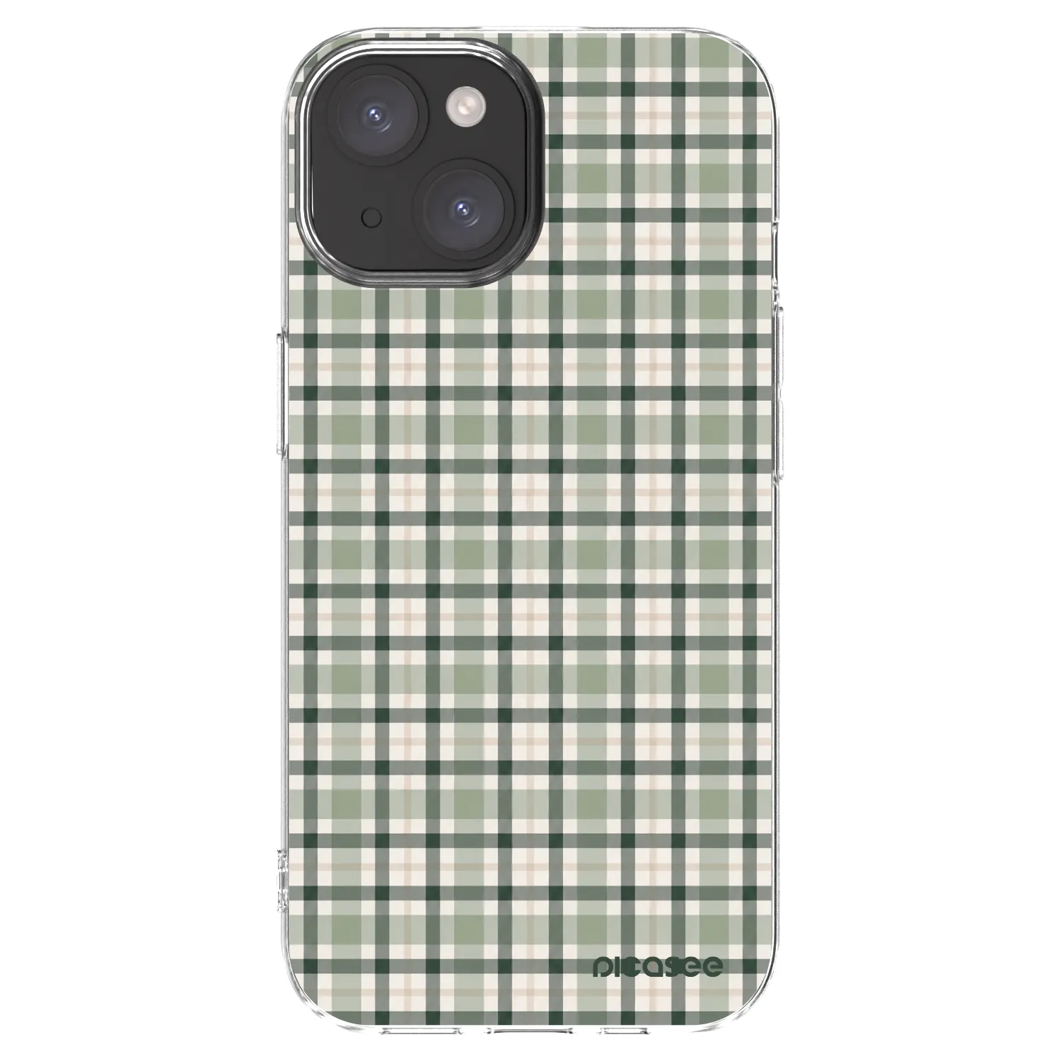 Picasee átlátszó szilikon tok az alábbi mobiltelefonokra Apple iPhone 15 - Sage Tartan