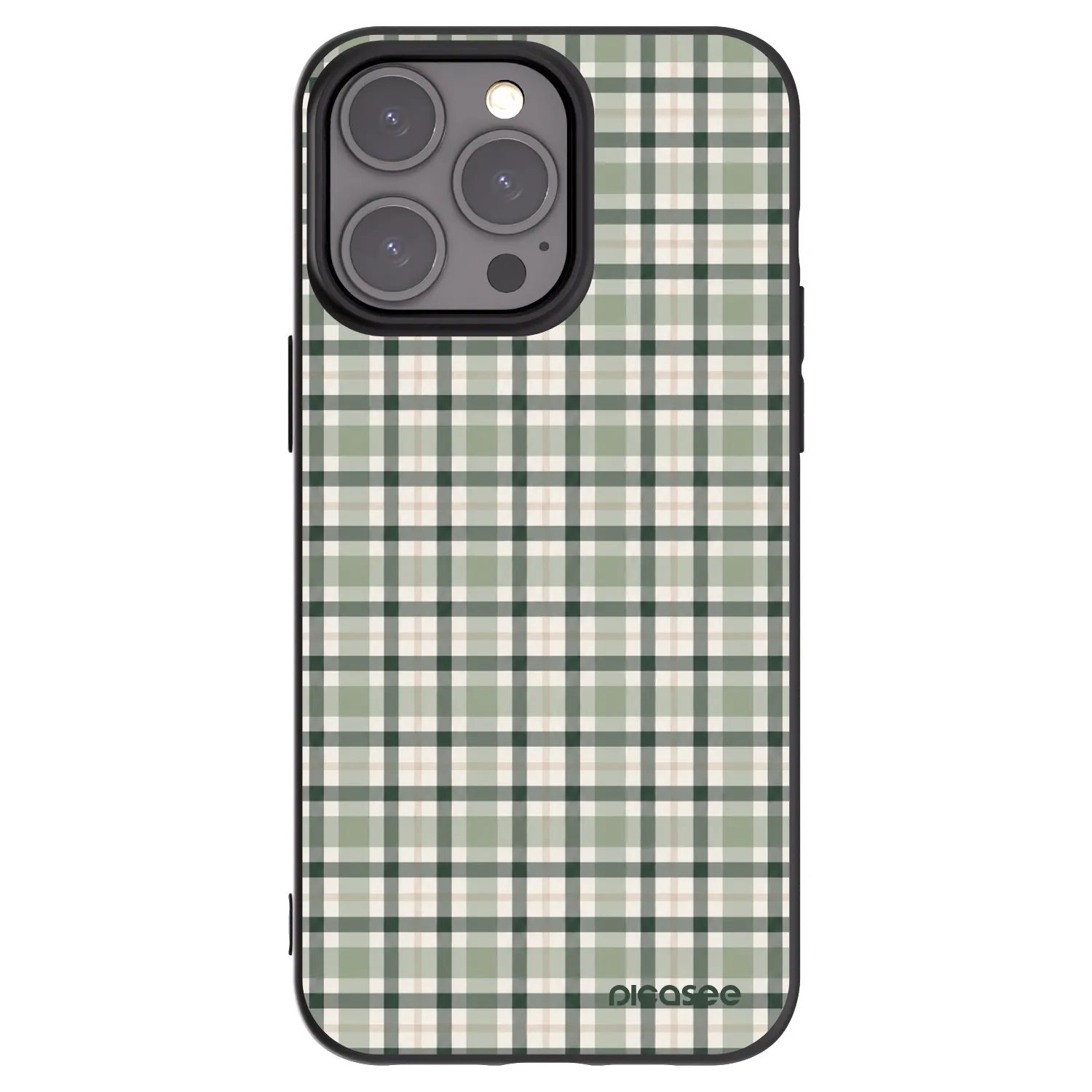Picasee fekete szilikon tok az alábbi mobiltelefonokra Apple iPhone 15 Pro Max - Sage Tartan