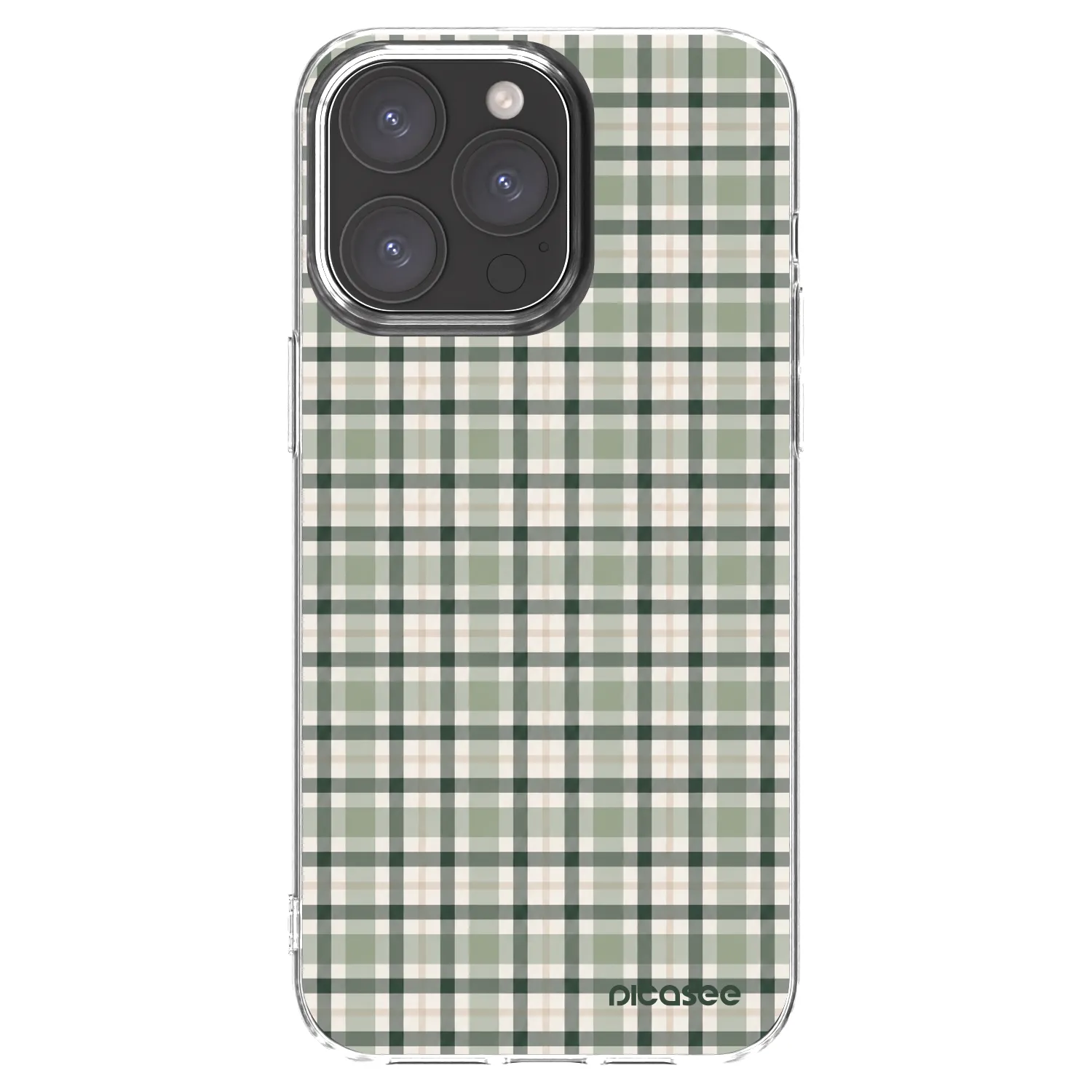 Picasee átlátszó szilikon tok az alábbi mobiltelefonokra Apple iPhone 15 Pro Max - Sage Tartan