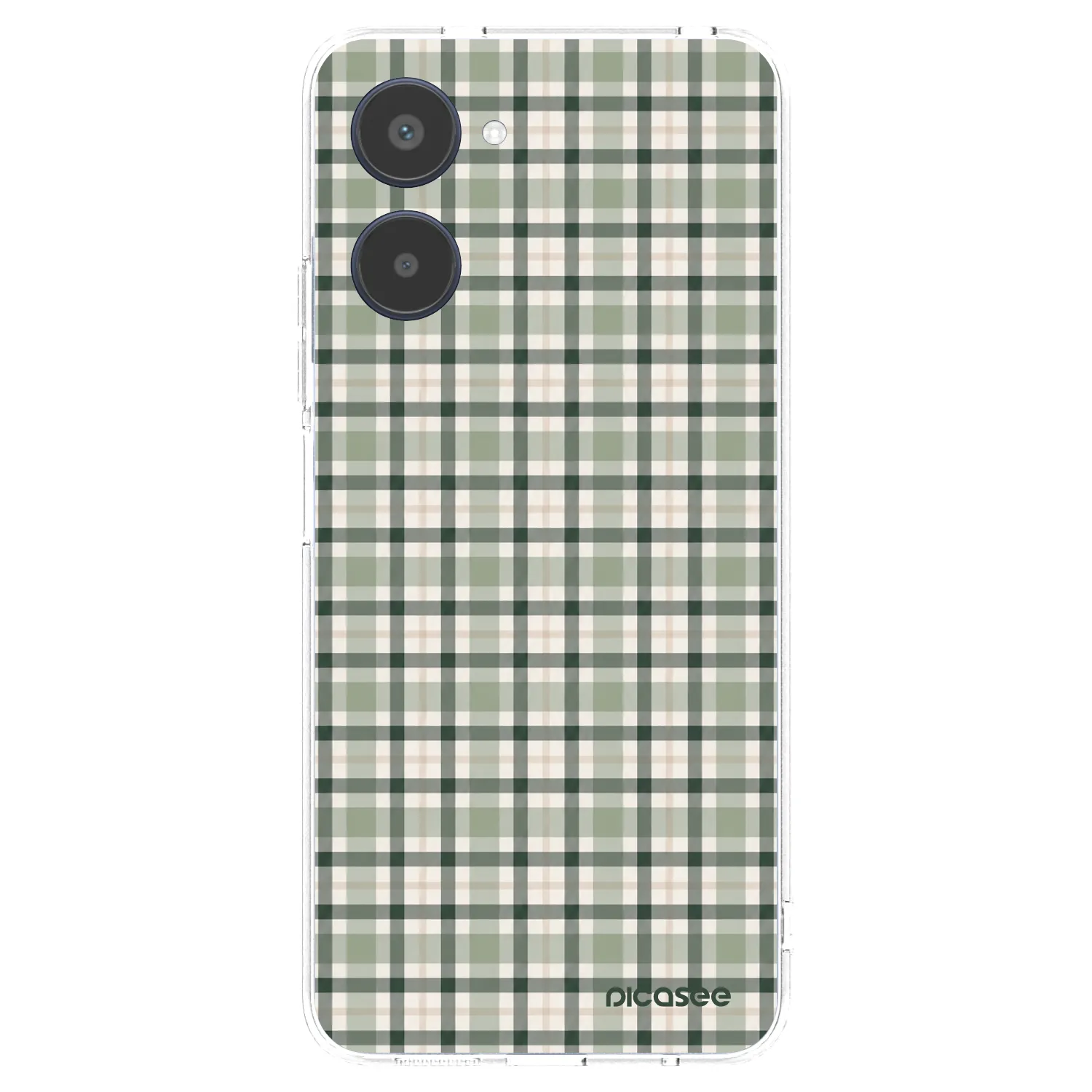 Picasee átlátszó szilikon tok az alábbi mobiltelefonokra Realme 10 4G - Sage Tartan