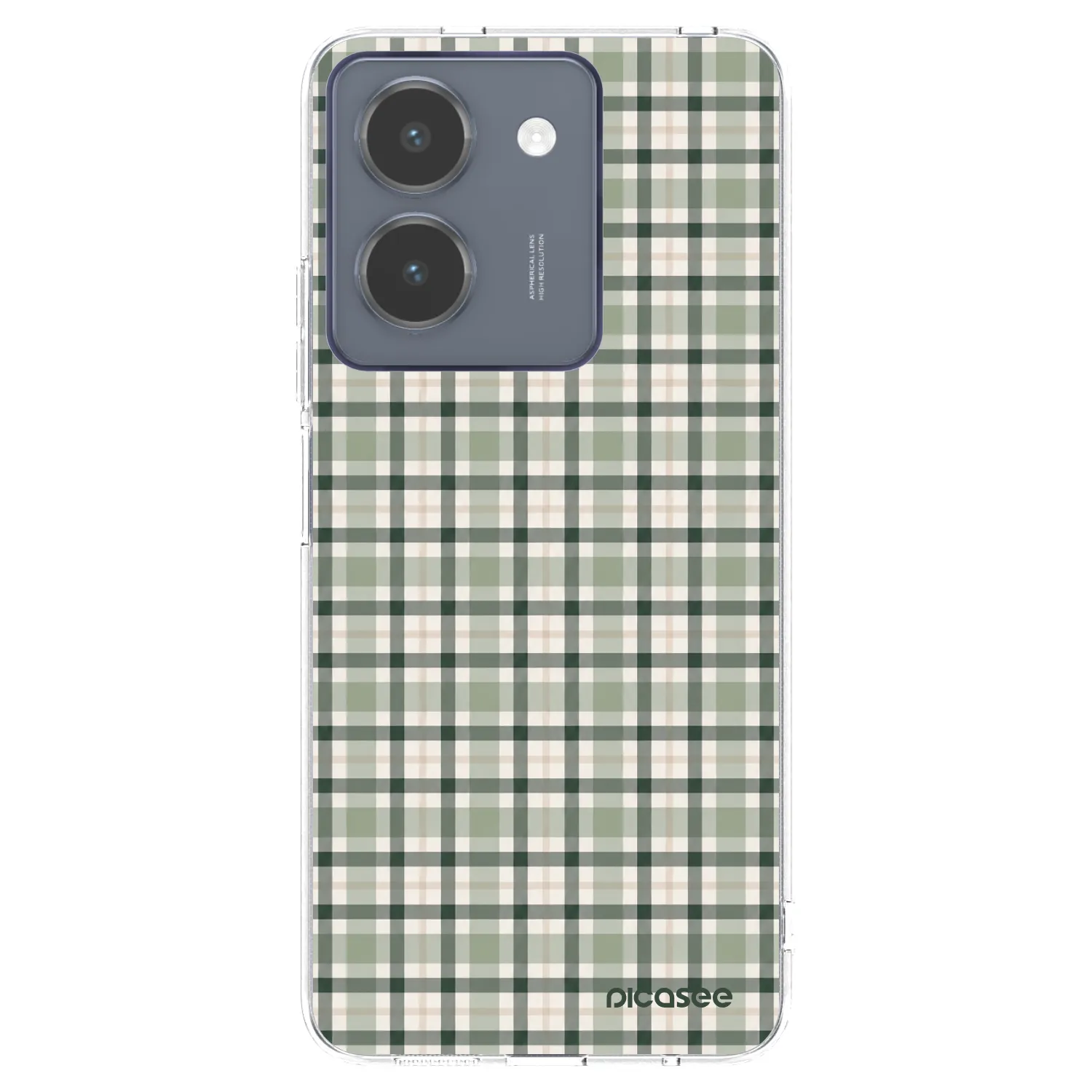 Picasee átlátszó szilikon tok az alábbi mobiltelefonokra Vivo Y36 4G - Sage Tartan