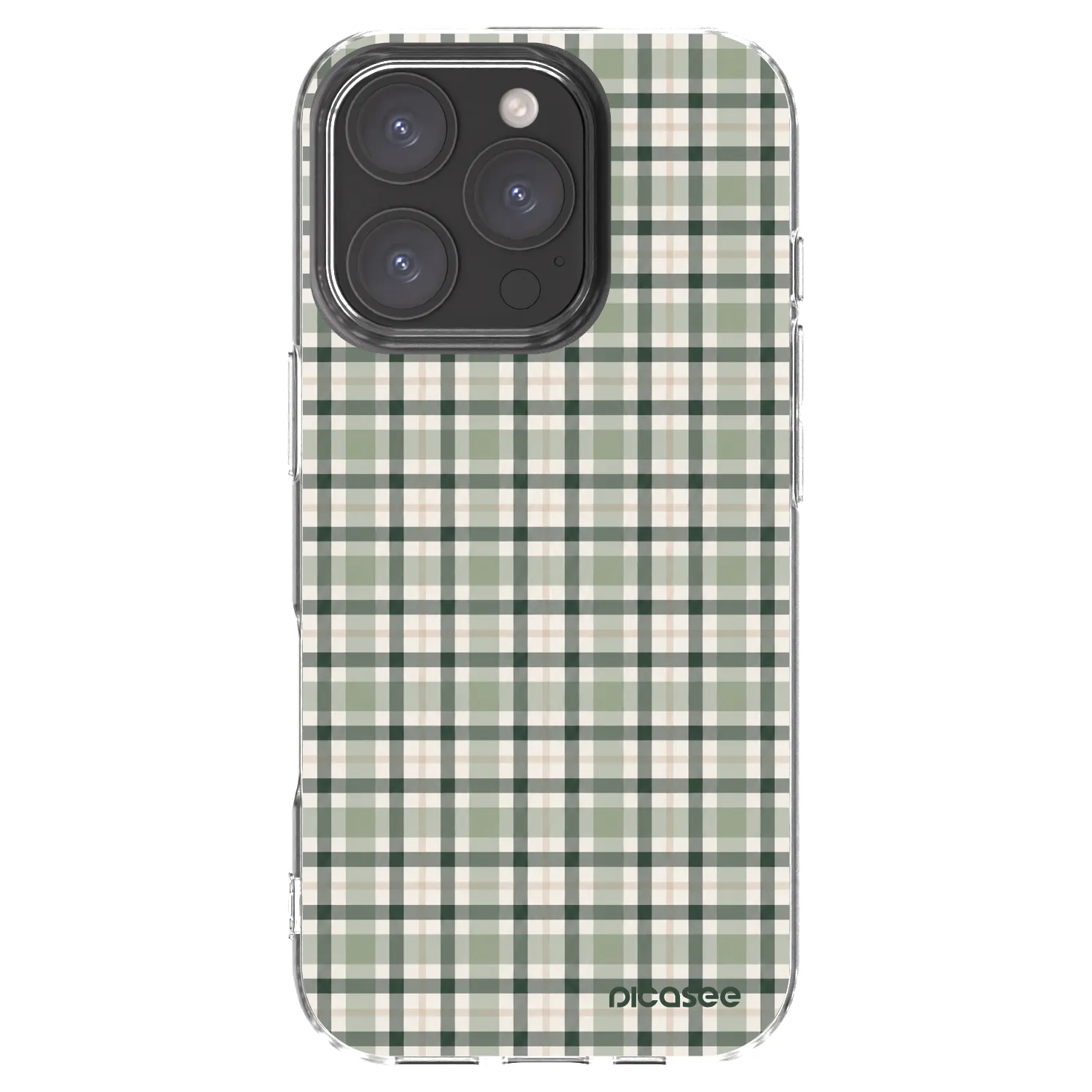 Picasee átlátszó szilikon tok az alábbi mobiltelefonokra Apple iPhone 16 Pro - Sage Tartan