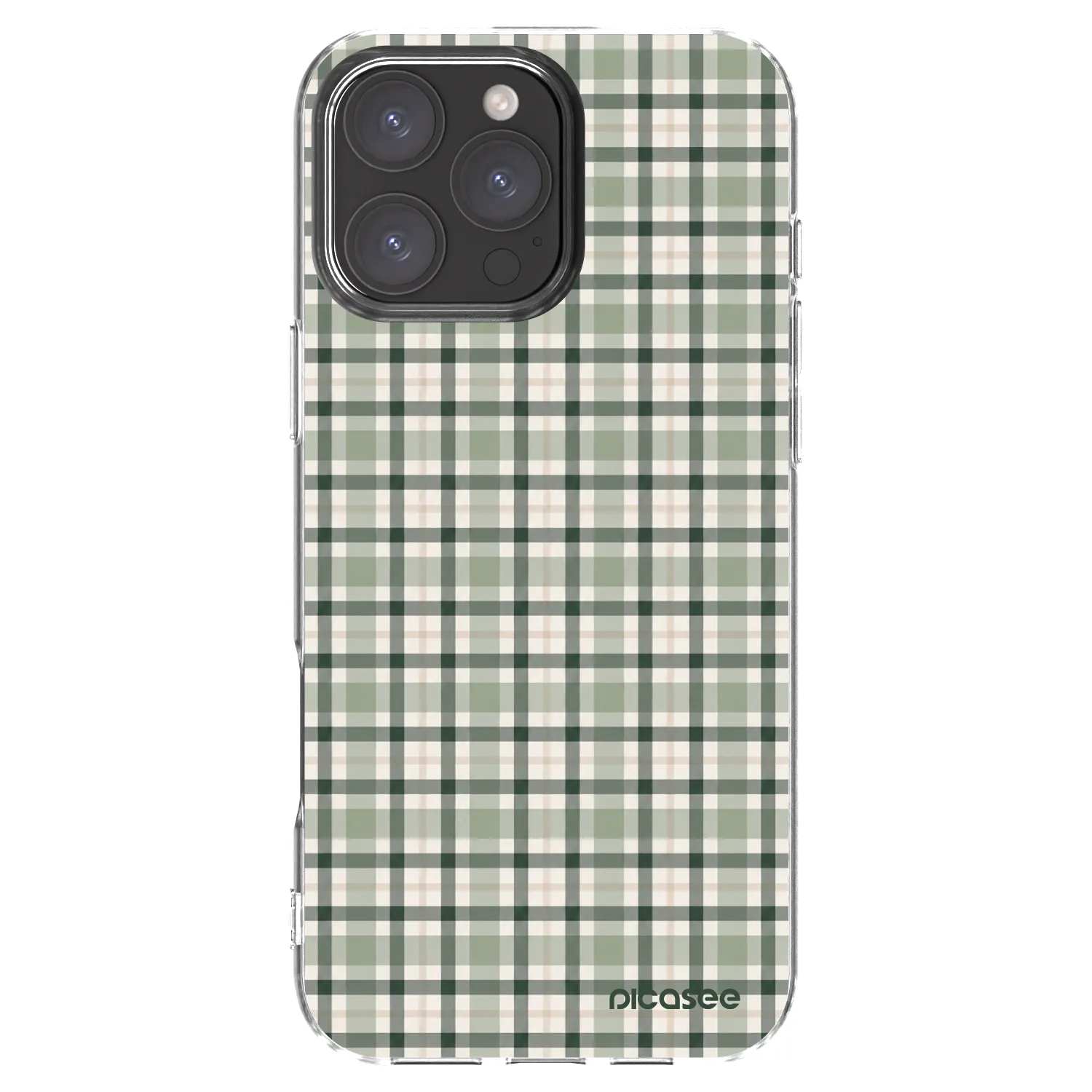 Picasee átlátszó szilikon tok az alábbi mobiltelefonokra Apple iPhone 16 Pro Max - Sage Tartan